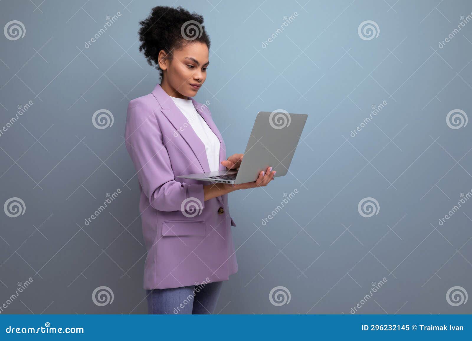 Young Positive Successful Latin Business Woman with Ponytail Hairstyle ...