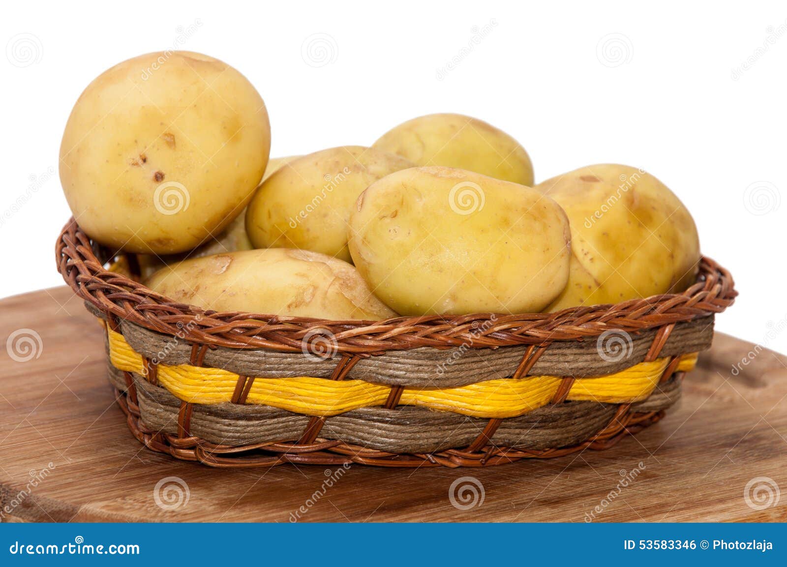 Young Potatoes in a Wicker Basket Stock Photo Image of food