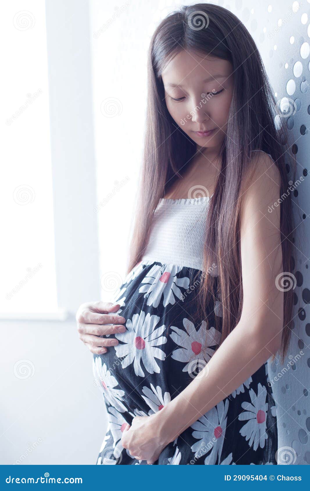 Young Pregnant Asian Woman Stock Photo Image Of Home