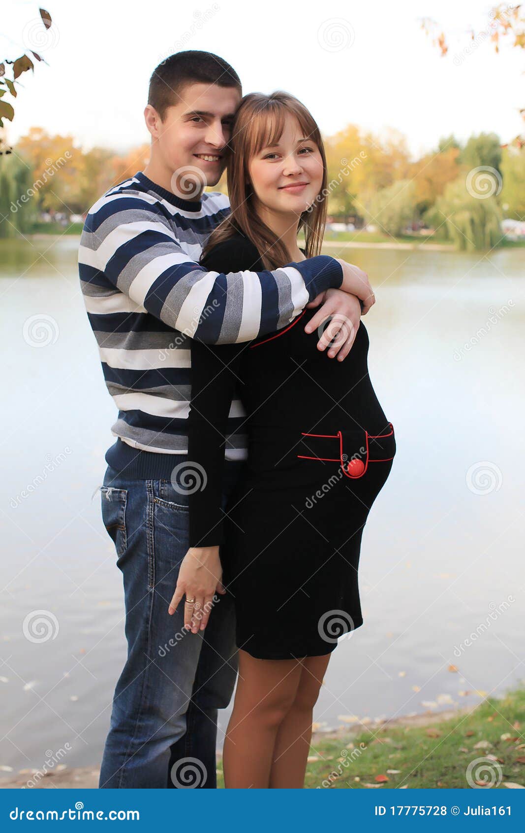 Young Pregnant Couple In Park Stock Photo Image O