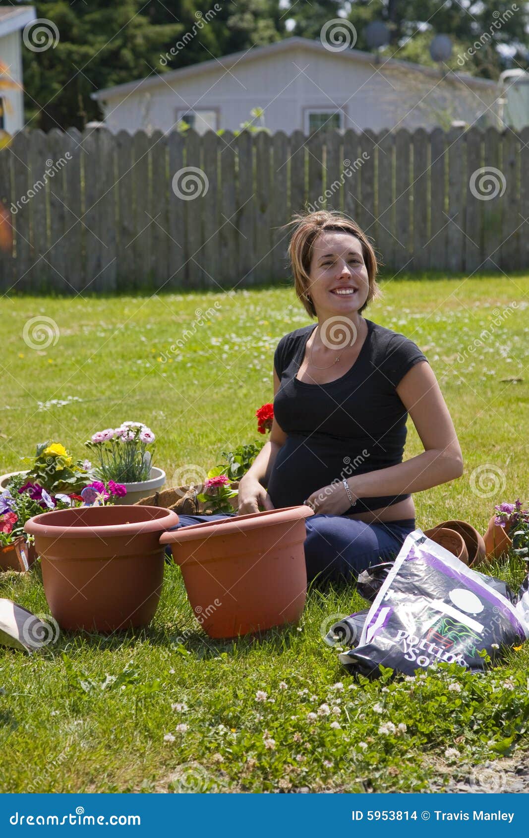 Young Pregnant Gardener Stock Photo Image Of Pretty Expression 5953814