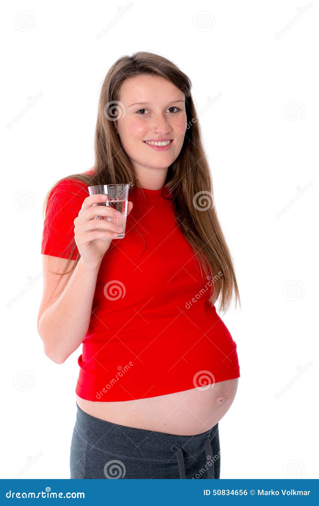 Young Pregnant Woman is Drinking Water Stock Photo Image of child