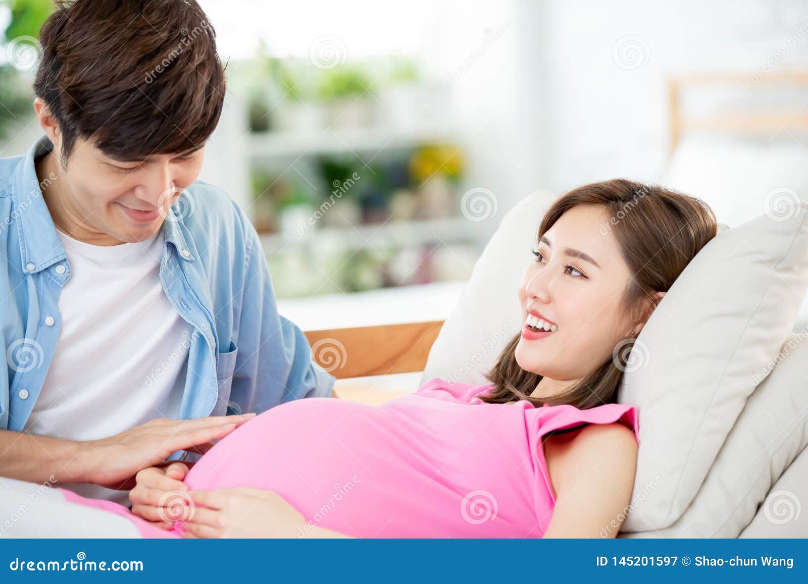 Pregnant Woman With Her Husband Stock Image Image Of Birth Husband 