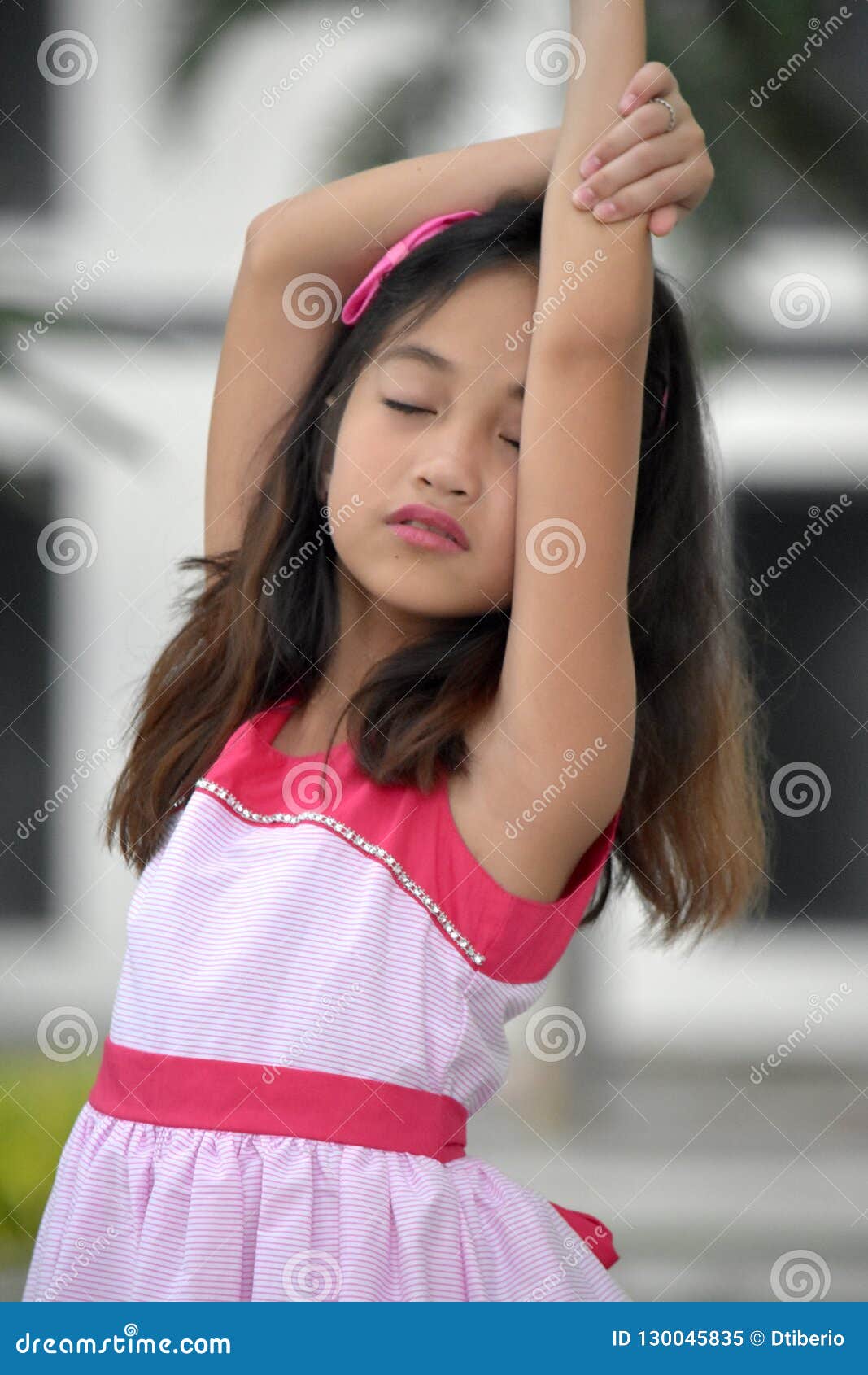 Stretching Youthful Filipina Girl Stock Image Image Of