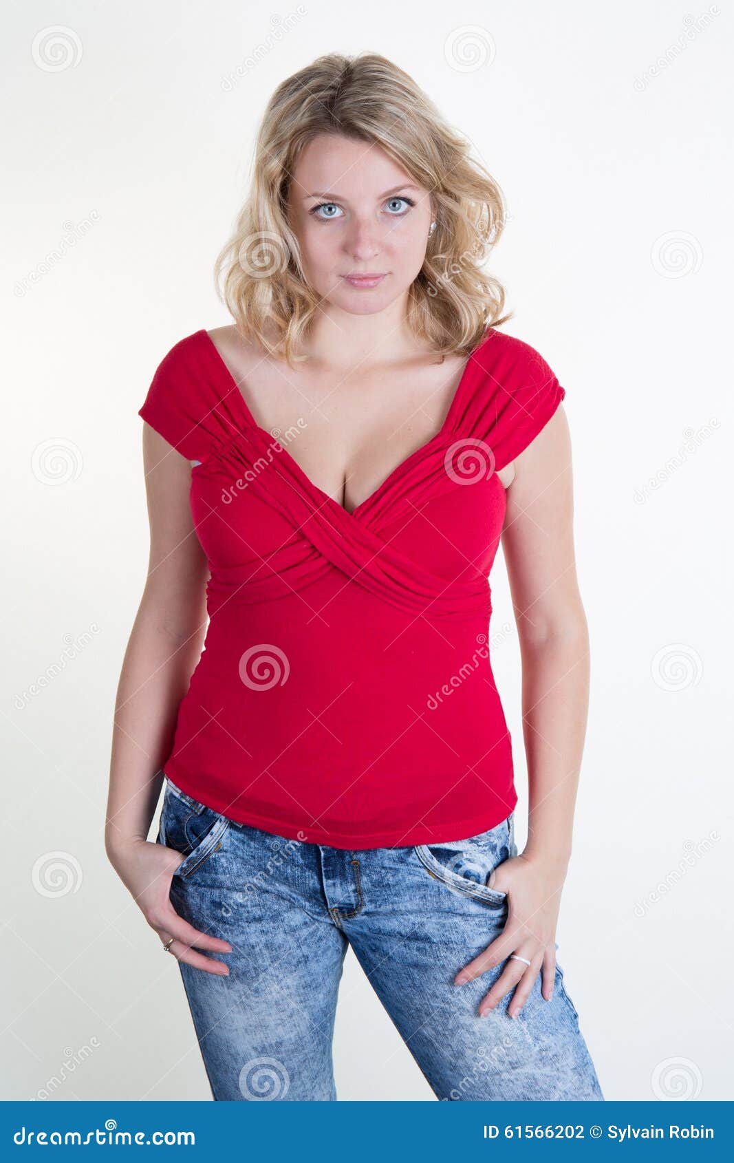 Young and Pretty Girl with a Red Top Stock Photo Image of summer