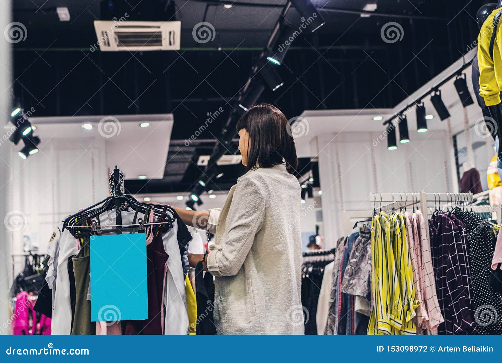 Young Pretty Woman in the Fashion Store. Shopping Concept Stock Photo ...