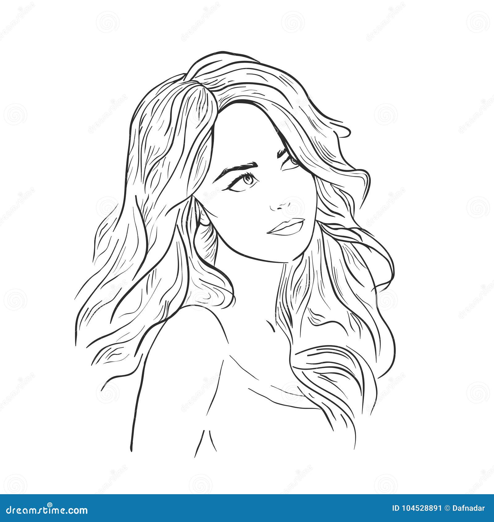 Beautiful woman portrait mysterious drawing Vector Image