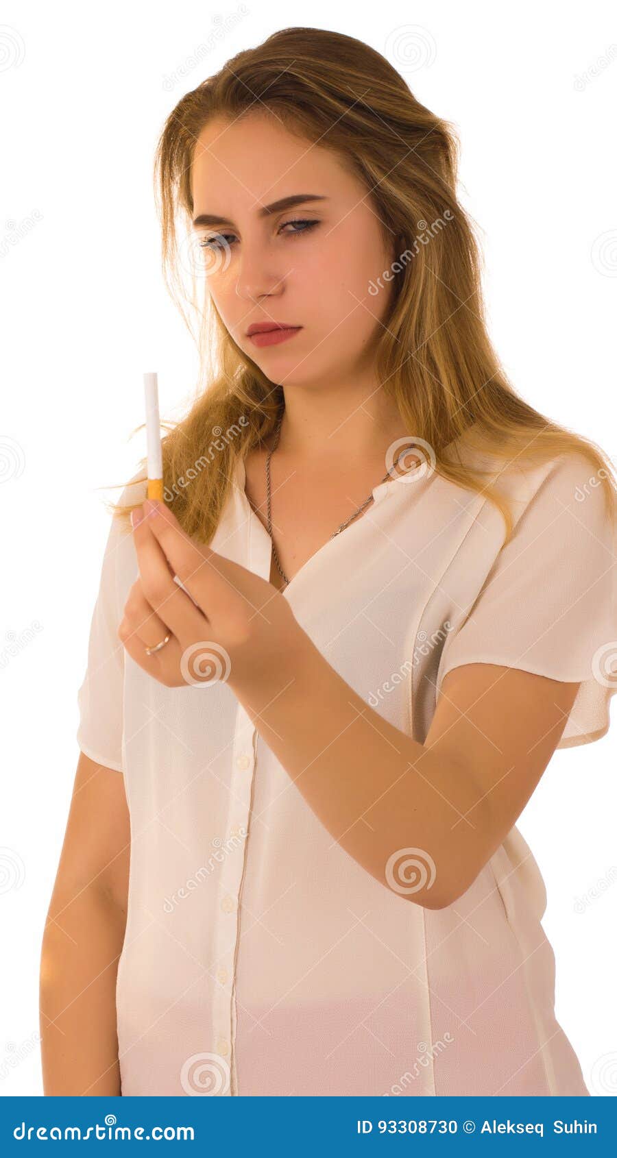 Young Pretty Woman, Stop Smoking Stock Photo Image of broken, break 93308730