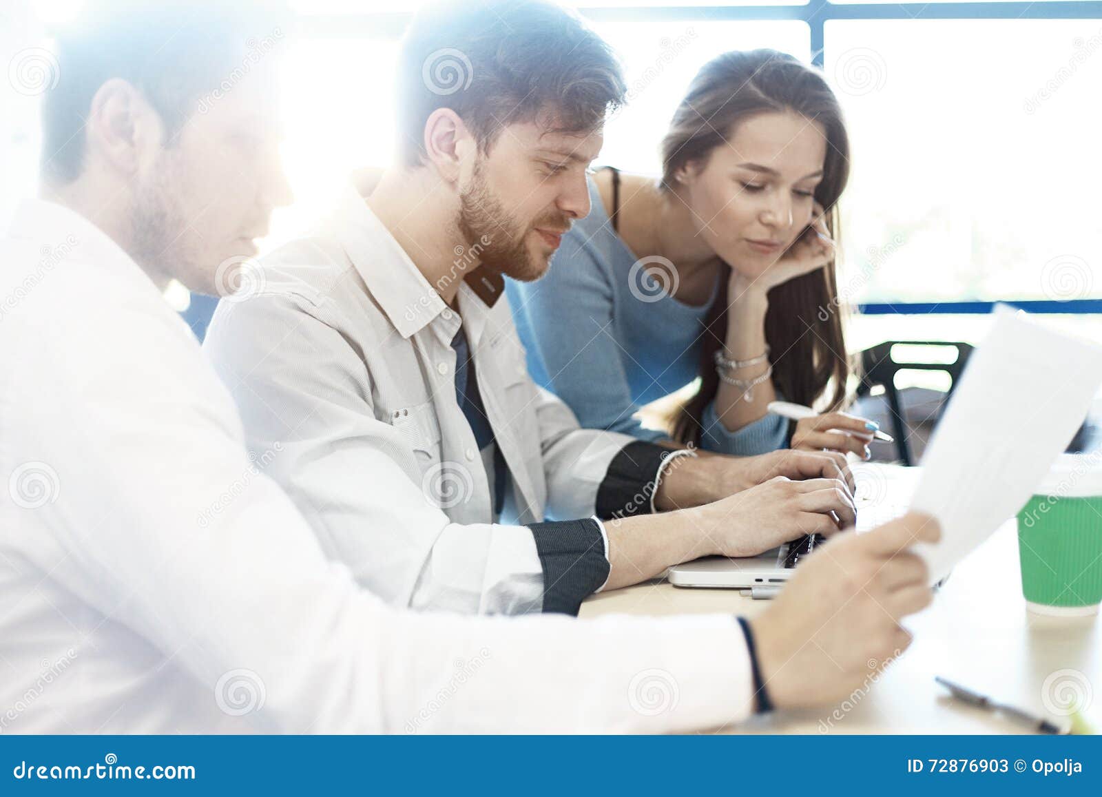 Young Professionals Work in Modern Office.Business Crew Working with