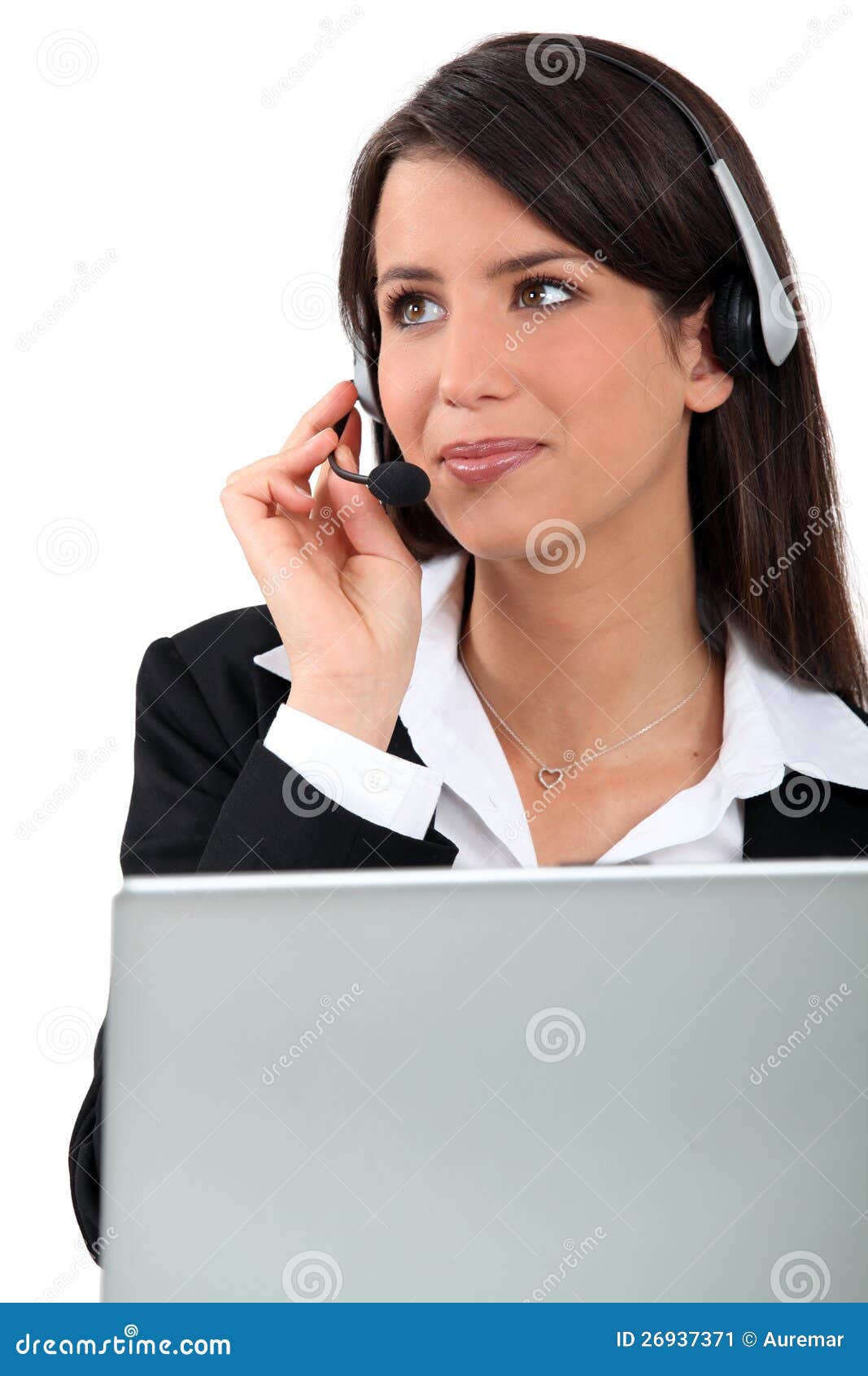 Young receptionist stock image. Image of listening, 26937371
