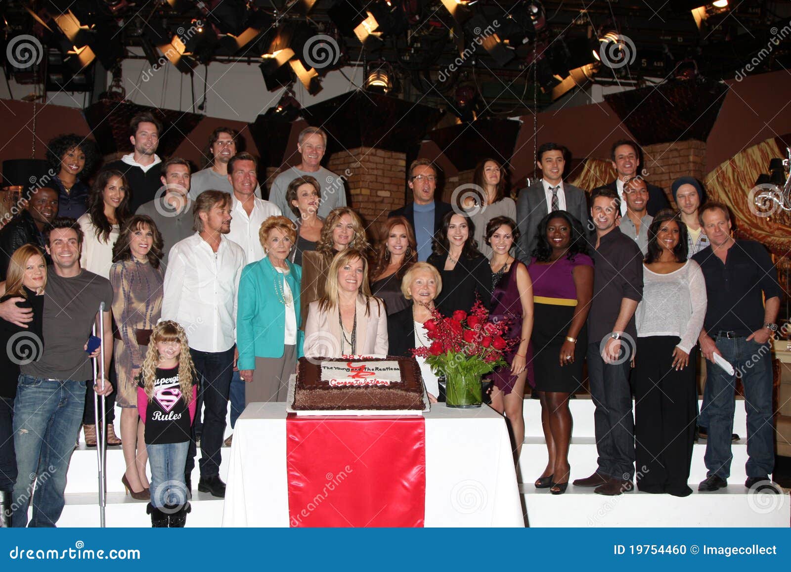 Young and Restless Cast at the Young & Restless 38th Anniversary on Set
