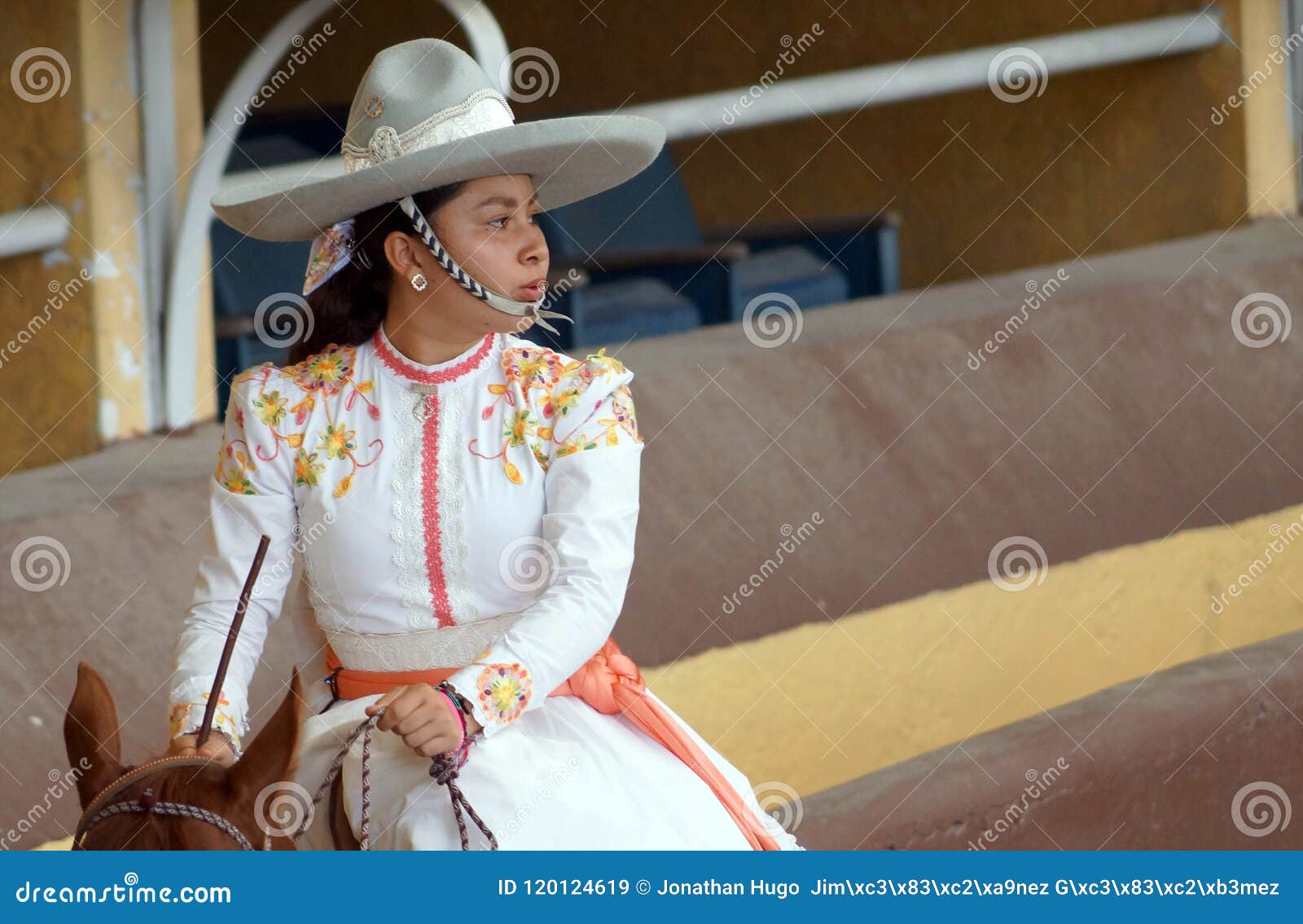 Mexican Young Adelita Rider in White Editorial Stock Image - Image of  knitted, long: 120124619