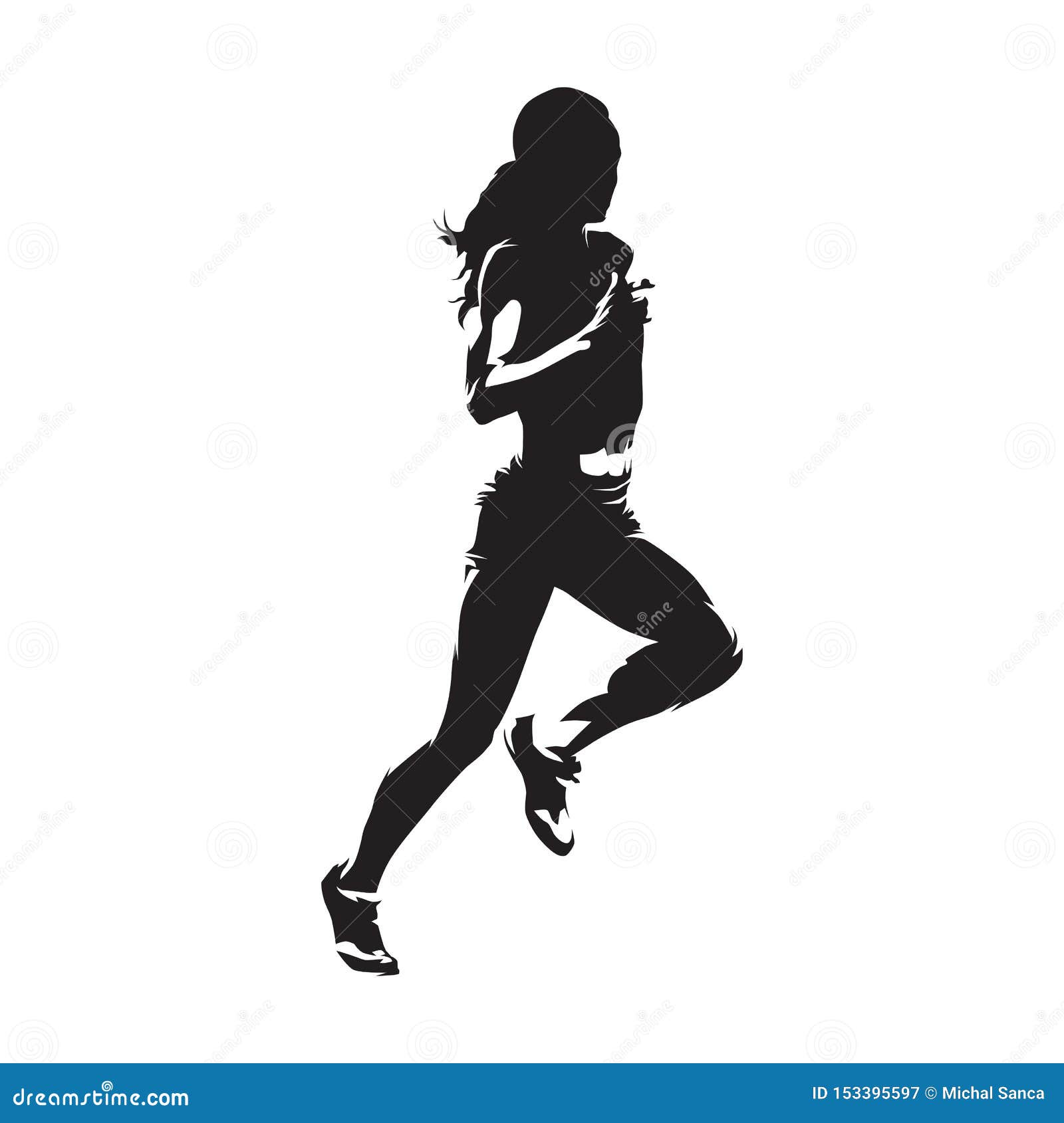 Download Running Woman, Isolated Vector Silhouette. Run, Heathy Lifestyle Stock Vector - Illustration of ...