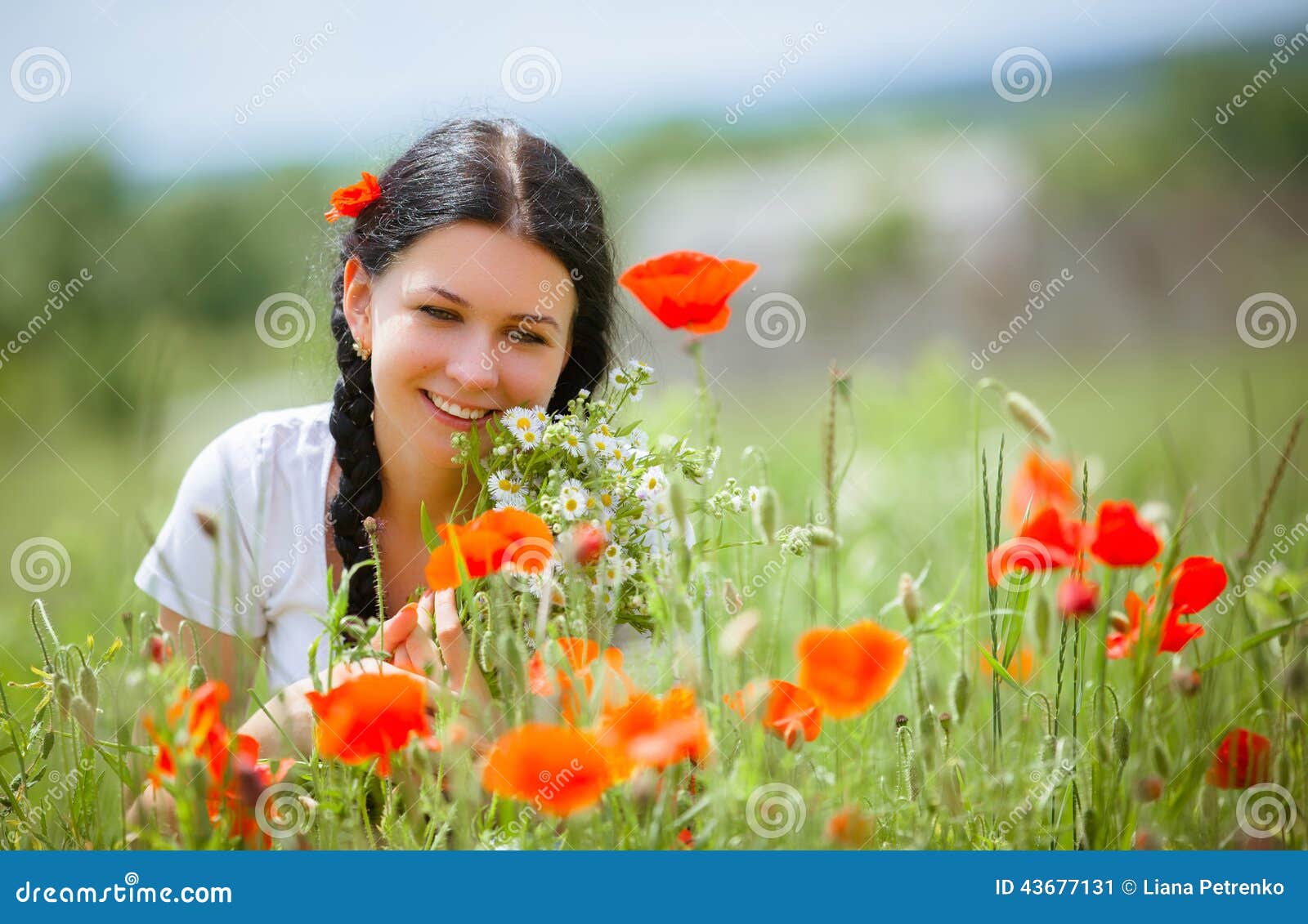Young Rural Girl in the Field Stock Image Image of portrait, plant