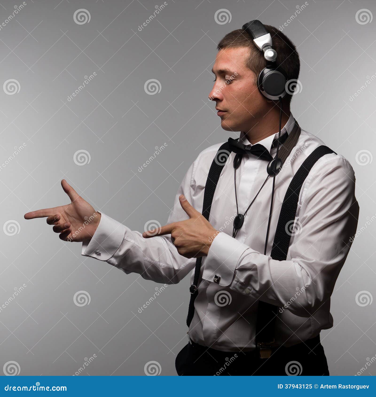 Young Saxophone Player with Headphone Stock Image Image of musicians