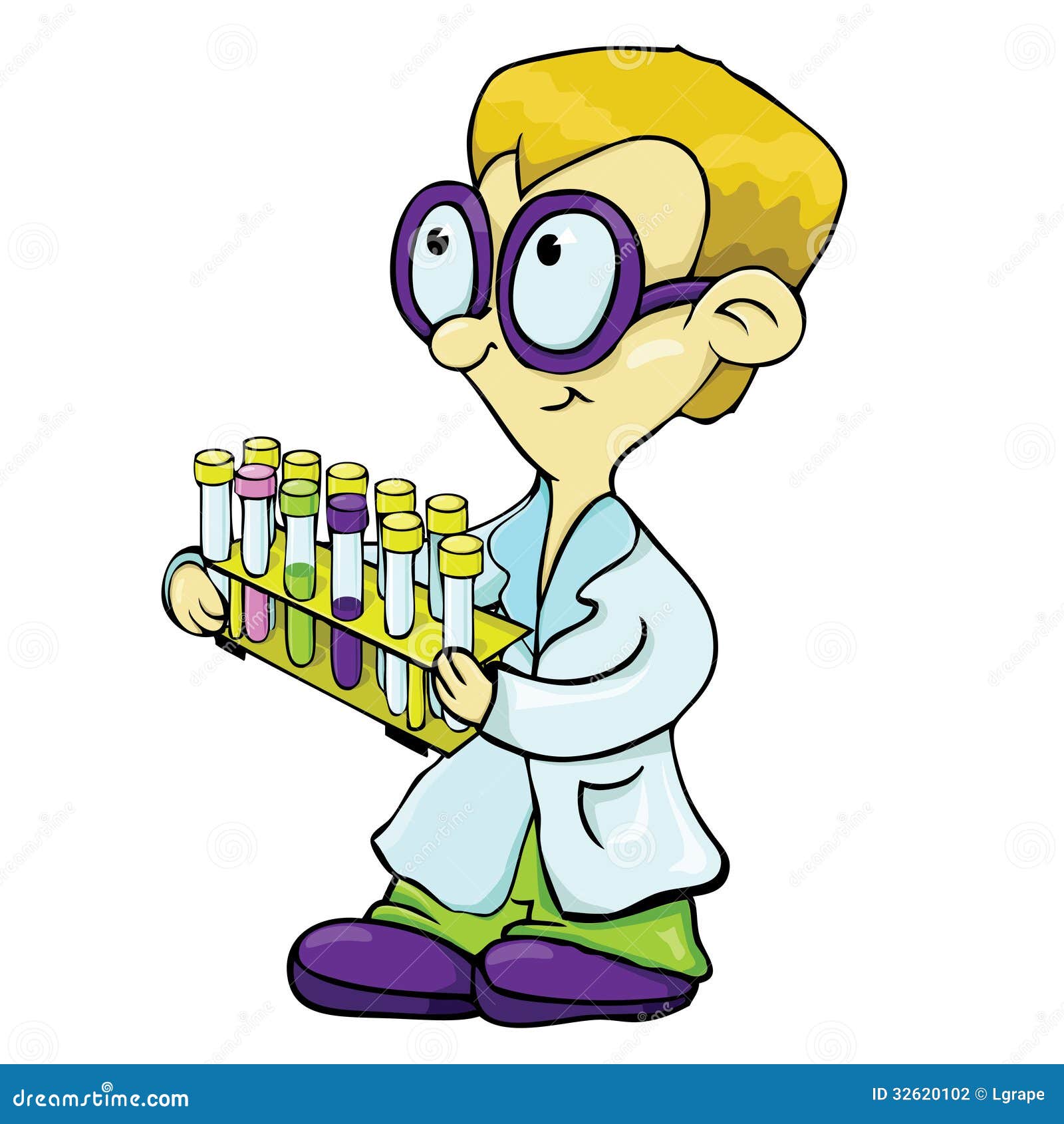 kid scientist cartoon