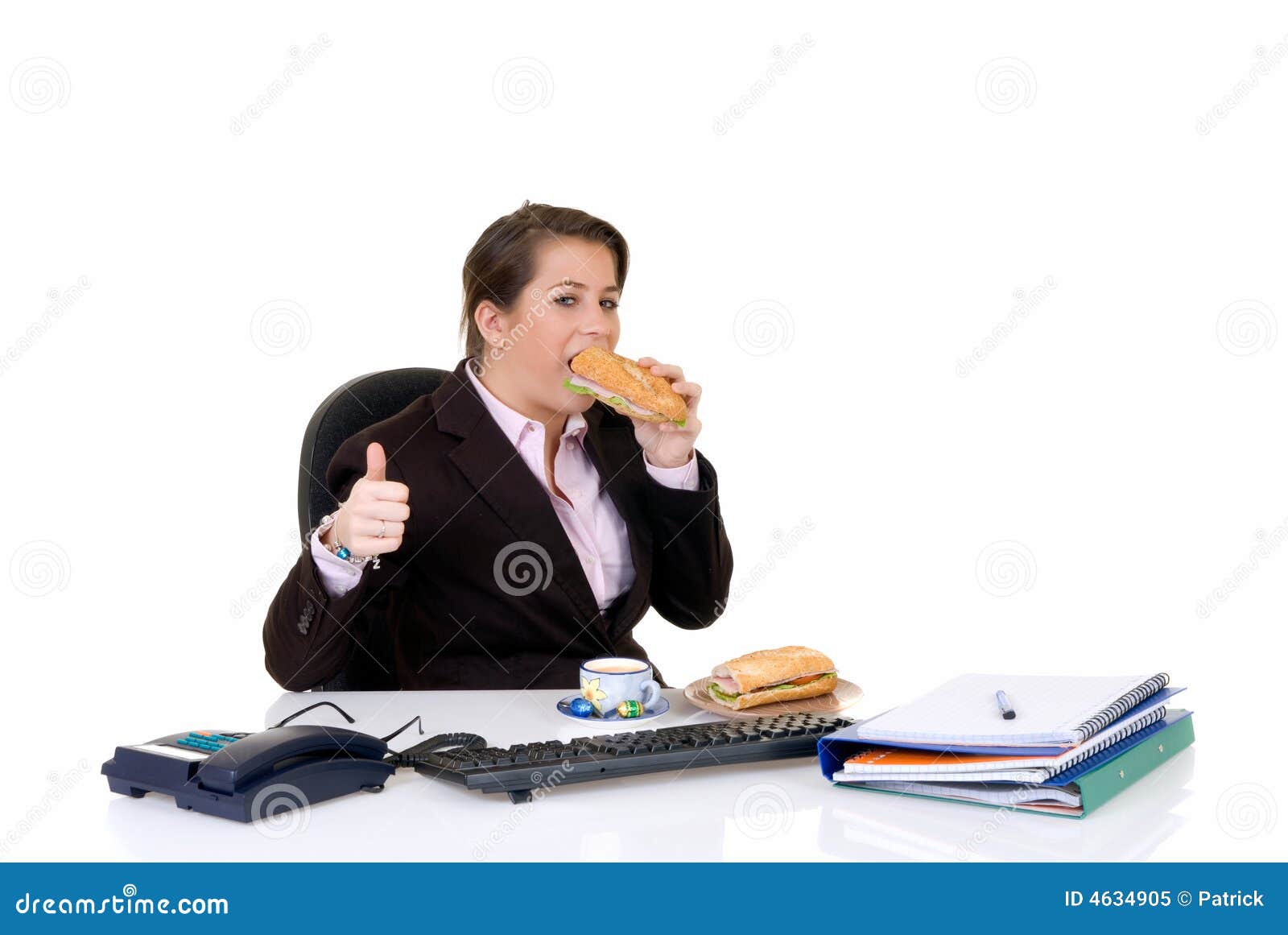Young Secretary Lunch Break Stock Image Image Of Reception Lettuce