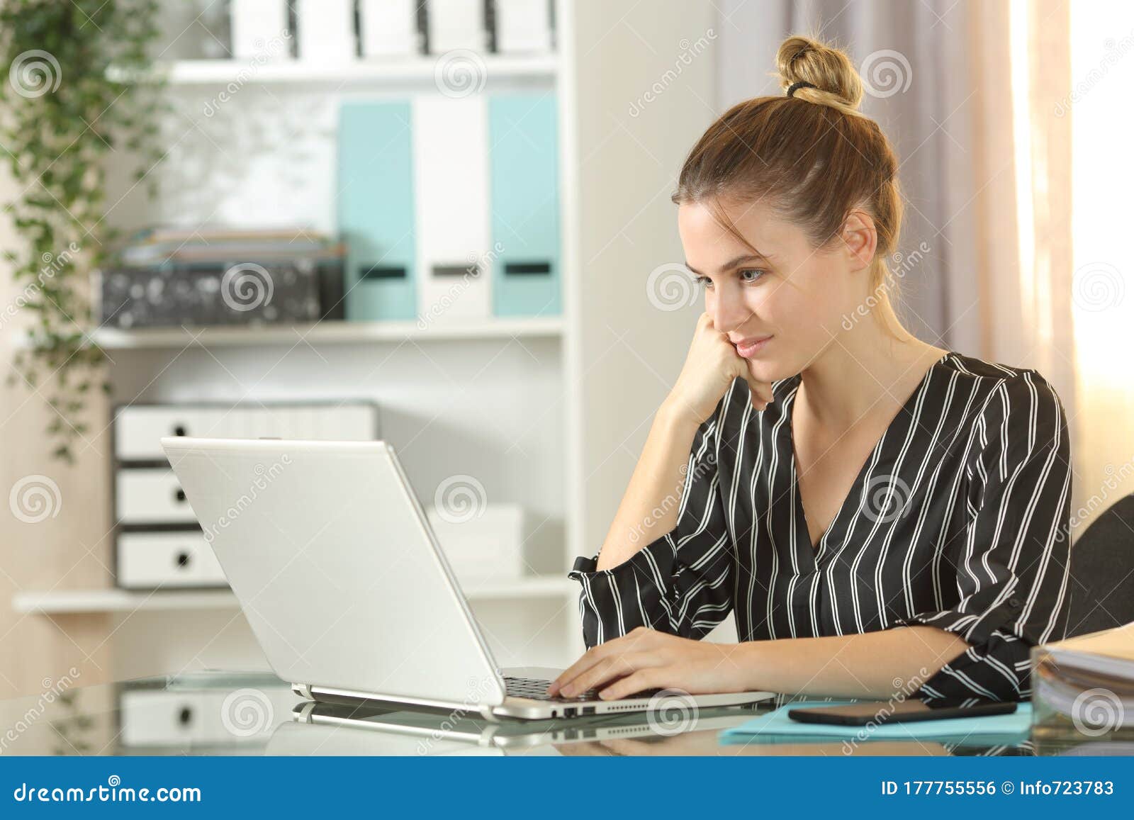 Young Self Employed Working at Homeoffice Stock Photo Image of happy