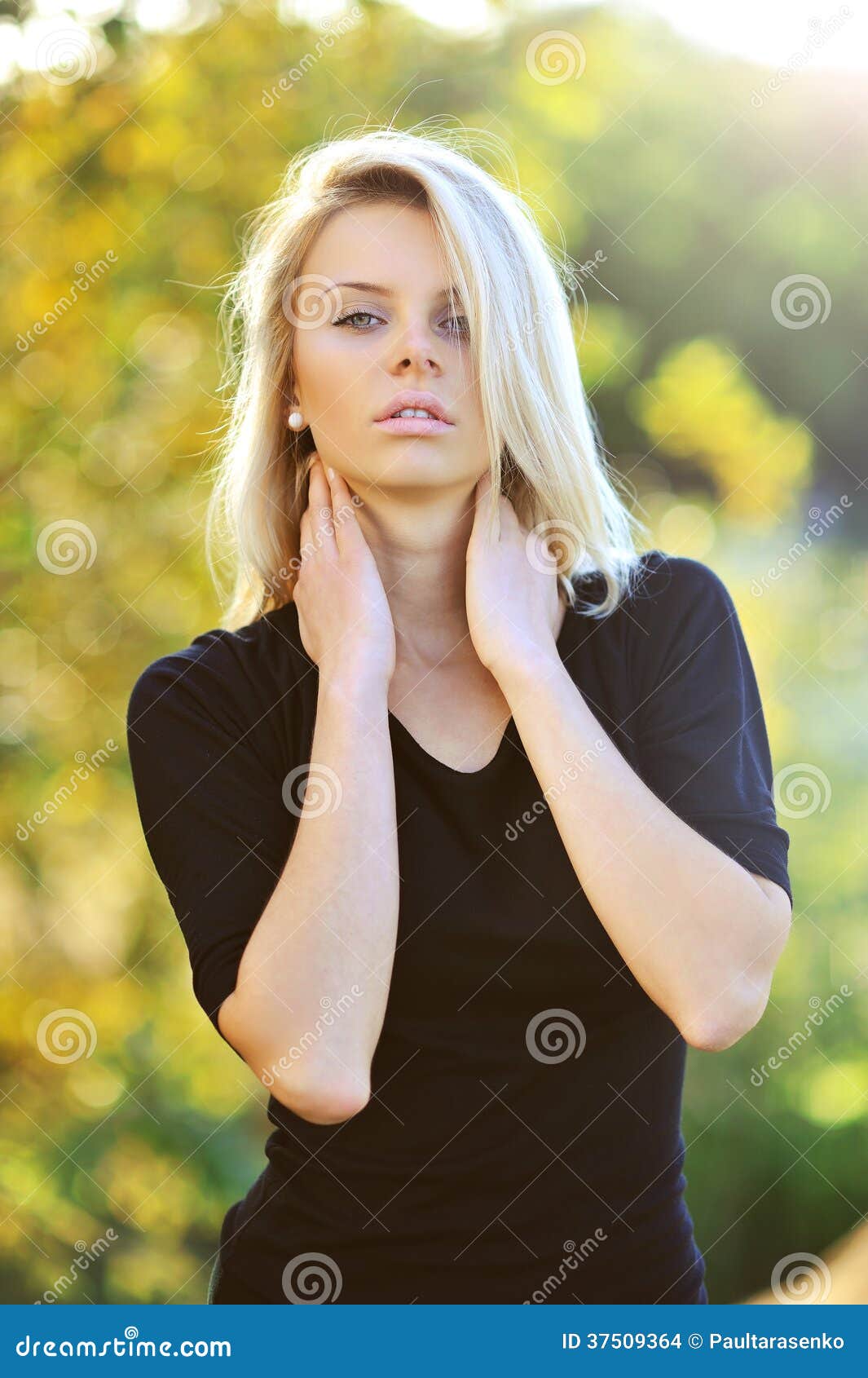 Young Sensual Female Model Posing Outdoors Stock Photo - Image of beauty,  seductive: 37509364