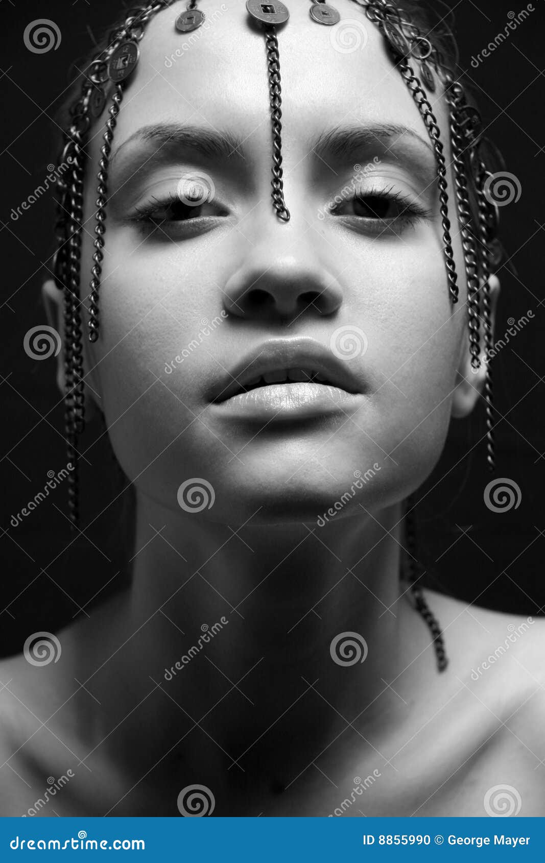 young sensual woman with chain