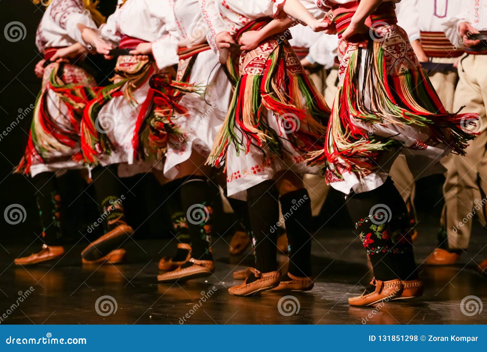 Young Serbian Dancers in Traditional Costume. Folklore of Serbia Stock