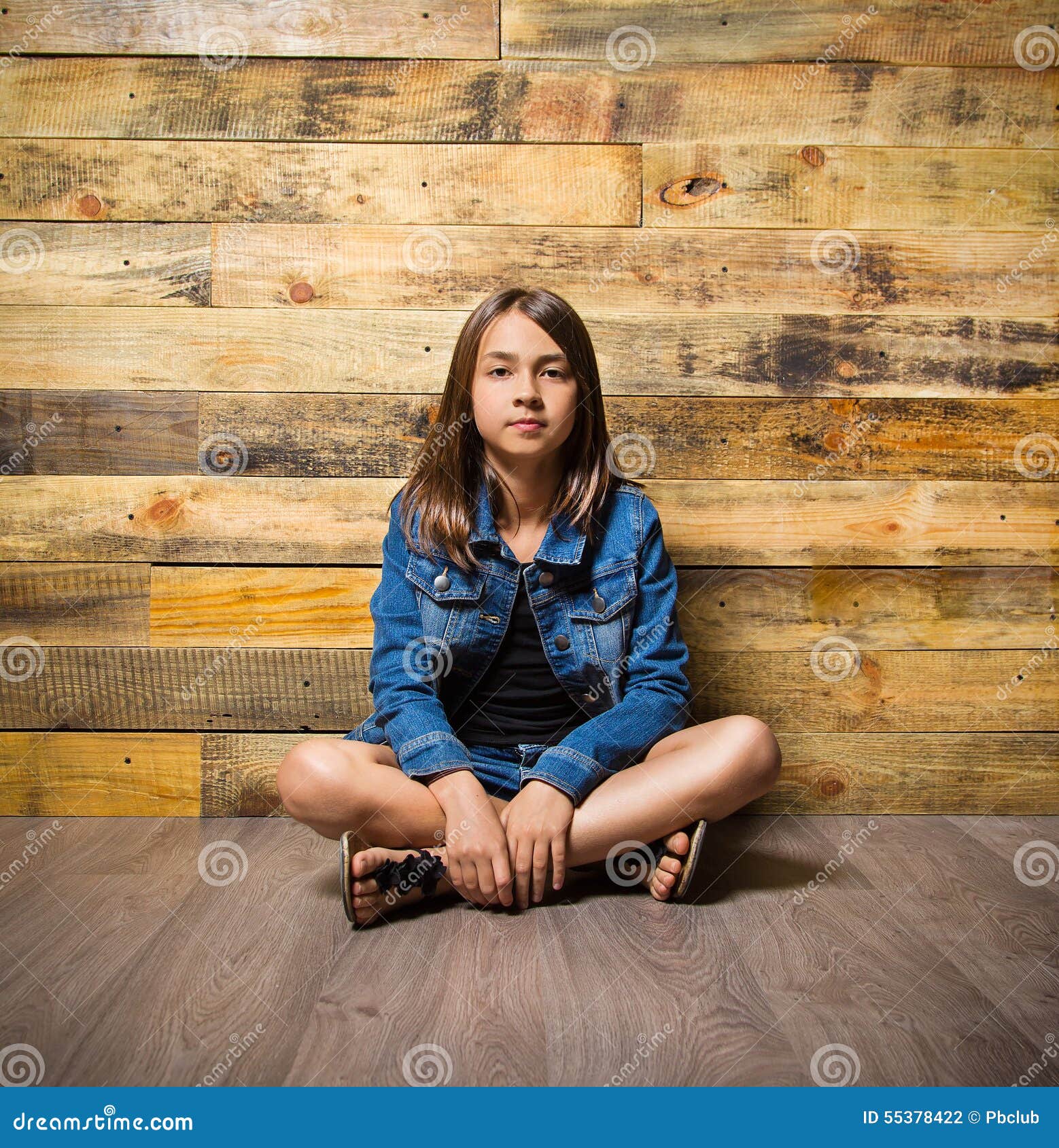 Jean Girl Sitting Down