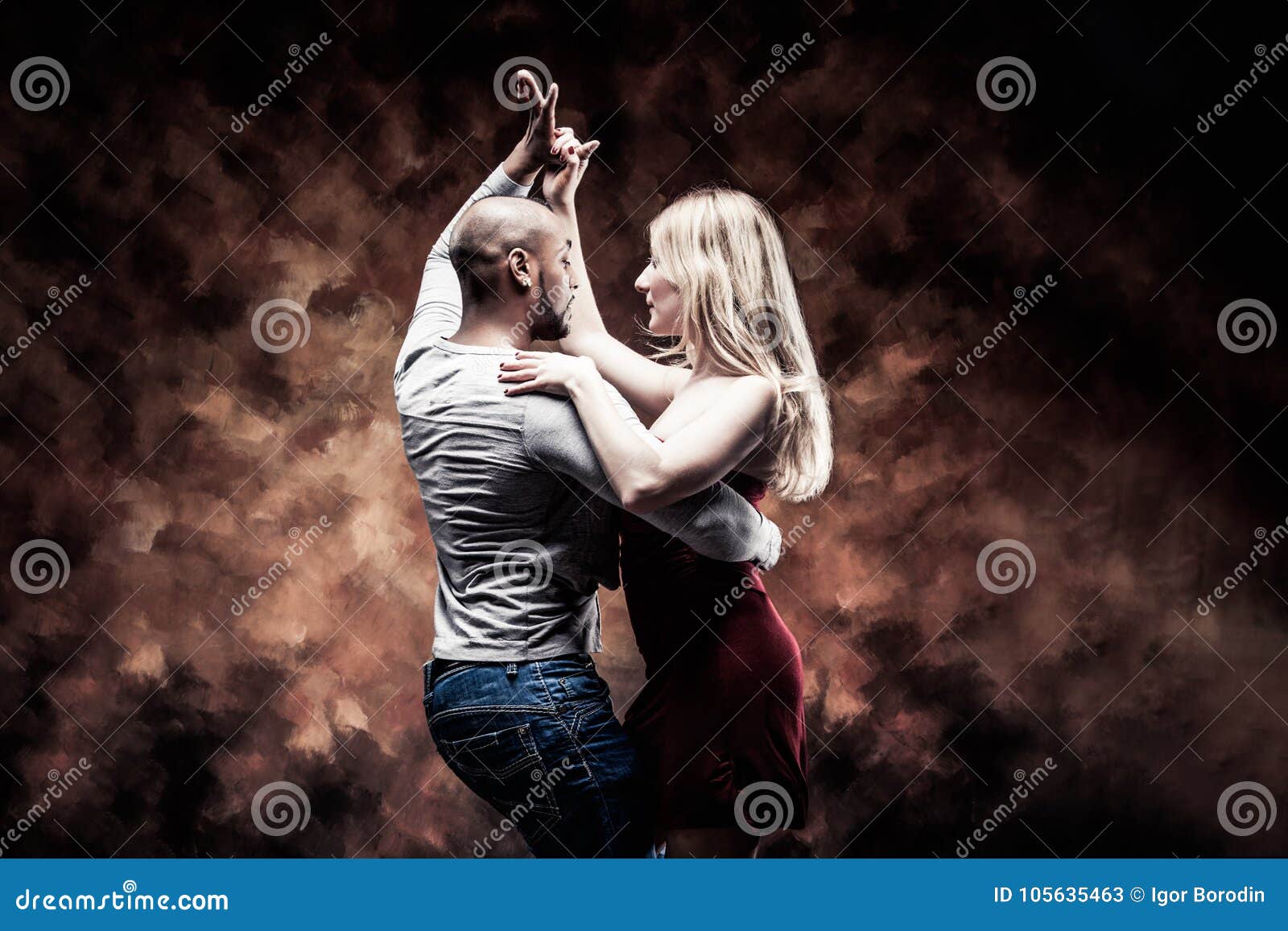 Young Couple Dances Caribbean Salsa Stock Image Image Of Performance
