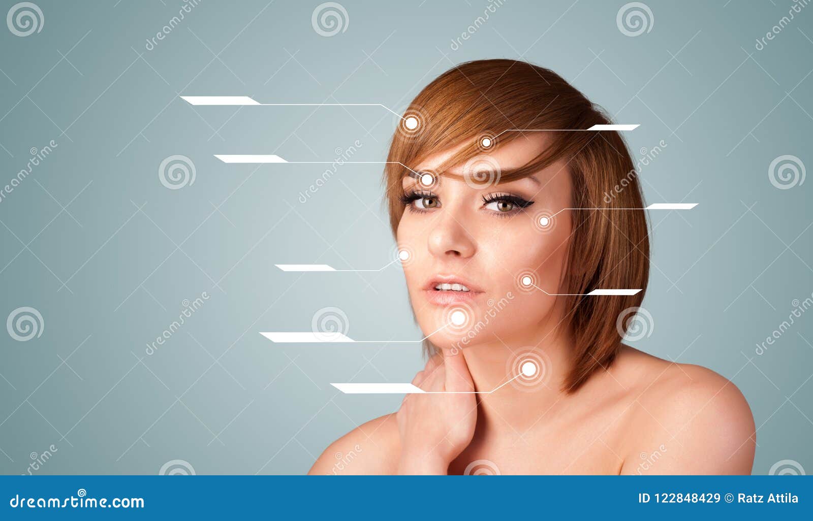Young Girl With Facial Treatment Modern Arrows Stock Image Image Of