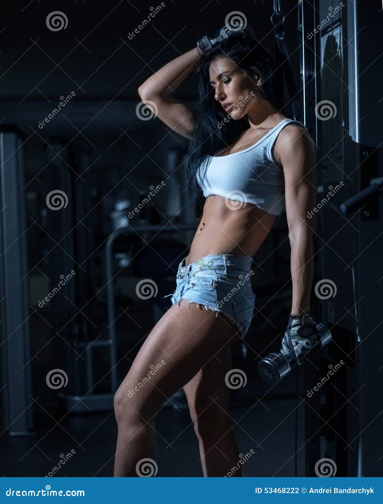 Young girl in a sports gym stock photo. Image of girl - 53468222