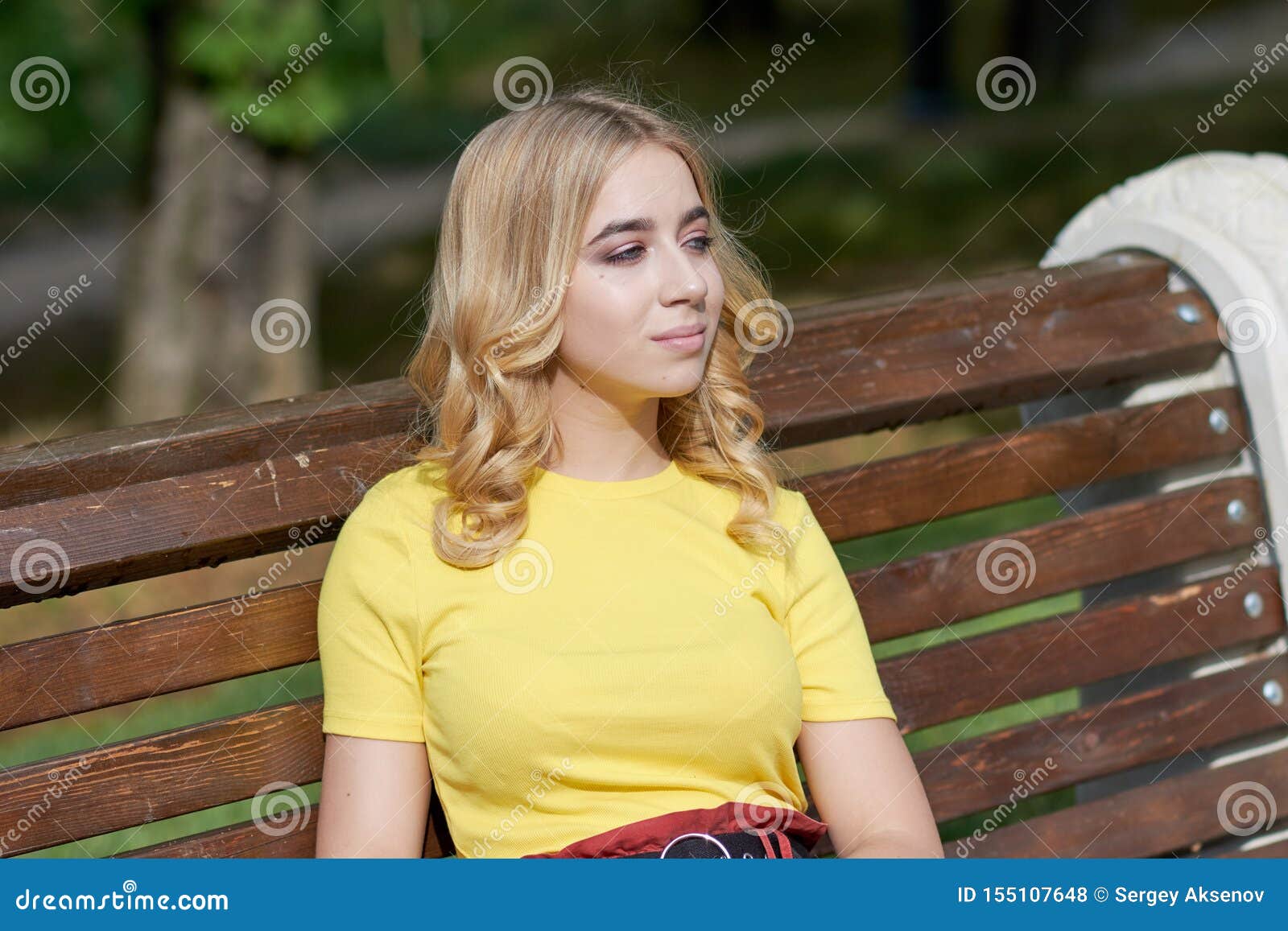Young Pretty Blonde Posing in a Park Stock Photo - Image of young ...