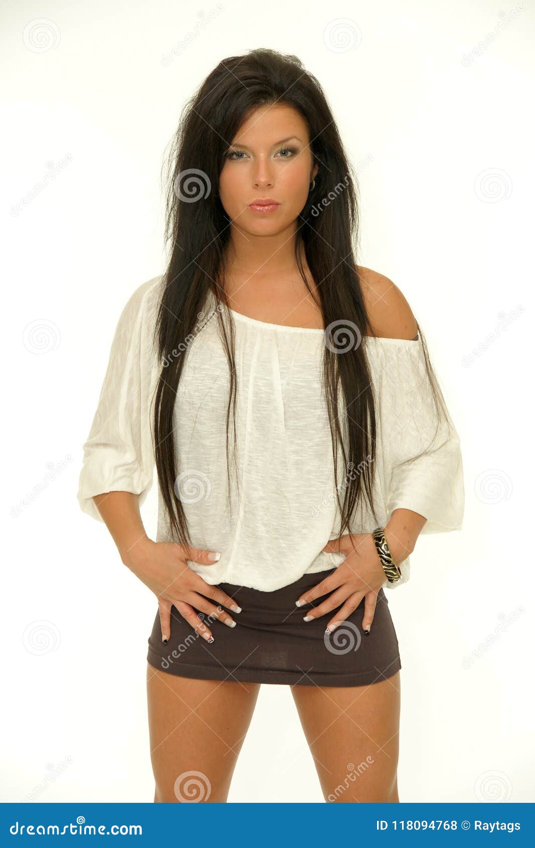 Portrait of the young cuban Woman with long legs and mini skirt in -  Stock Image - Everypixel