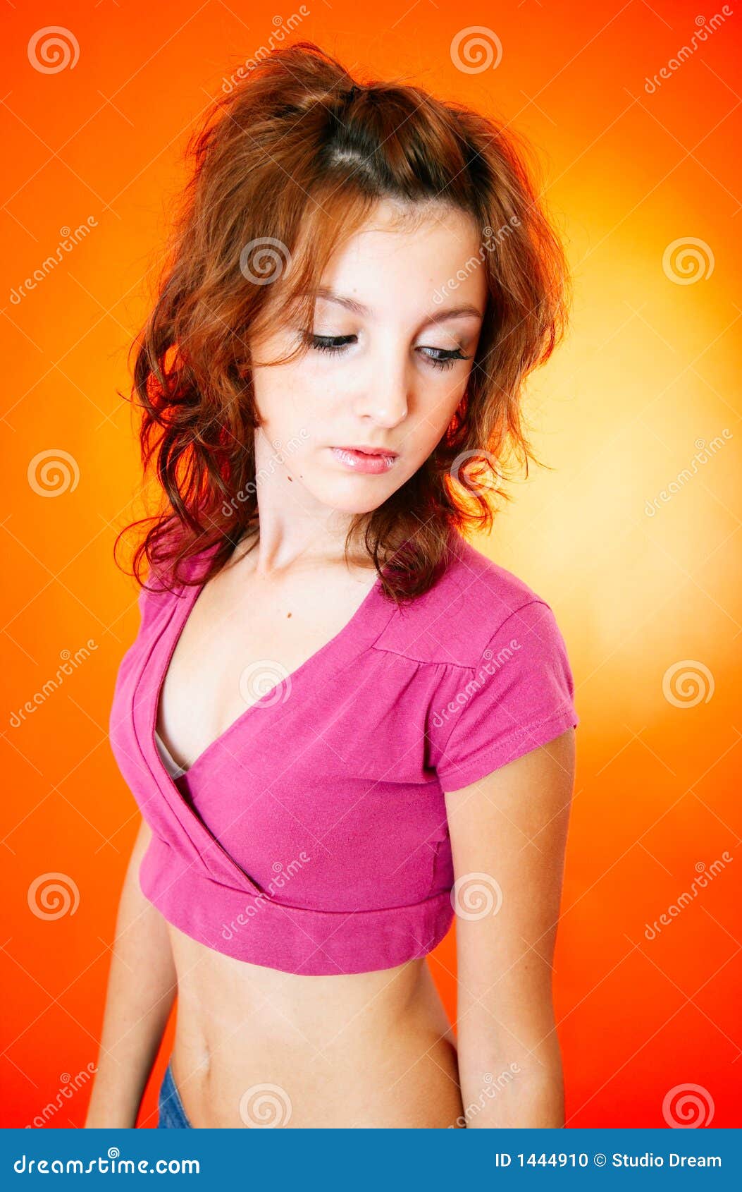 Young Shy Girl Stock Photo Image Of Self Bashful Avoi