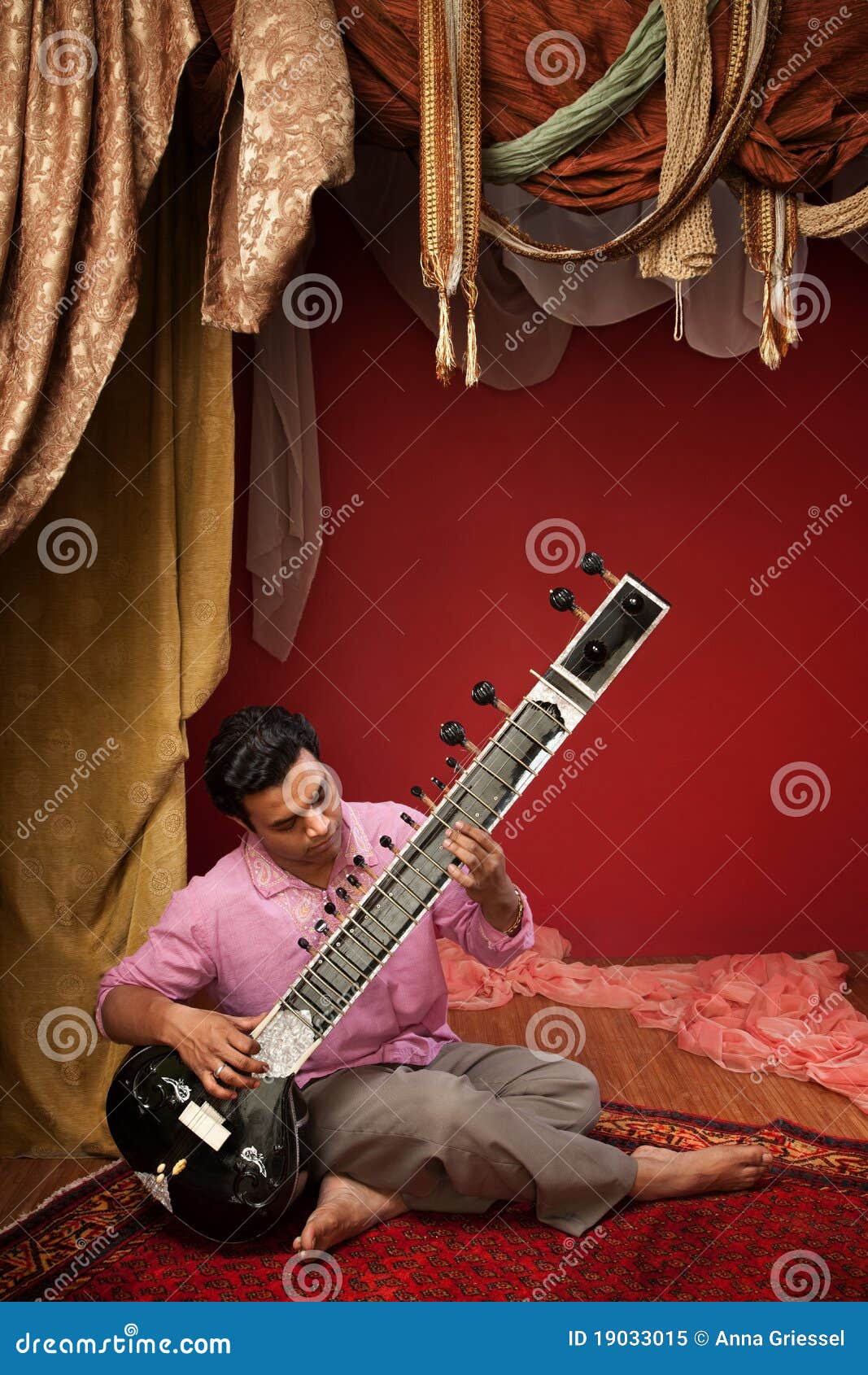Young Sitar Musician stock image. Image of intense, asian 19033015