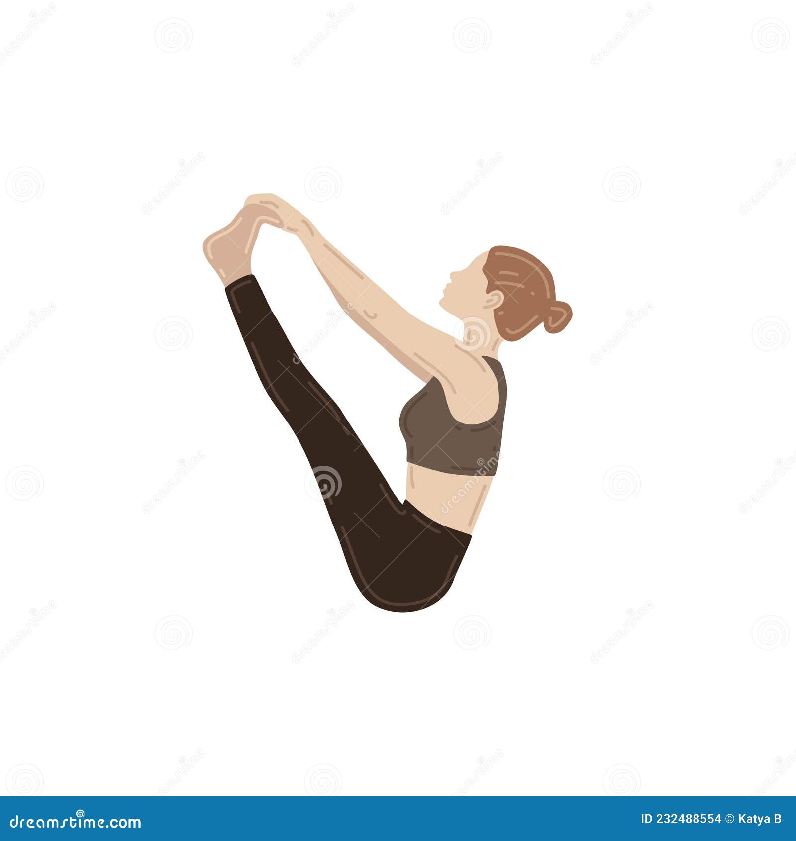 Young Slim Woman Doing Yoga Exercise. Ubhaya Padangusthasana, Both Big ...
