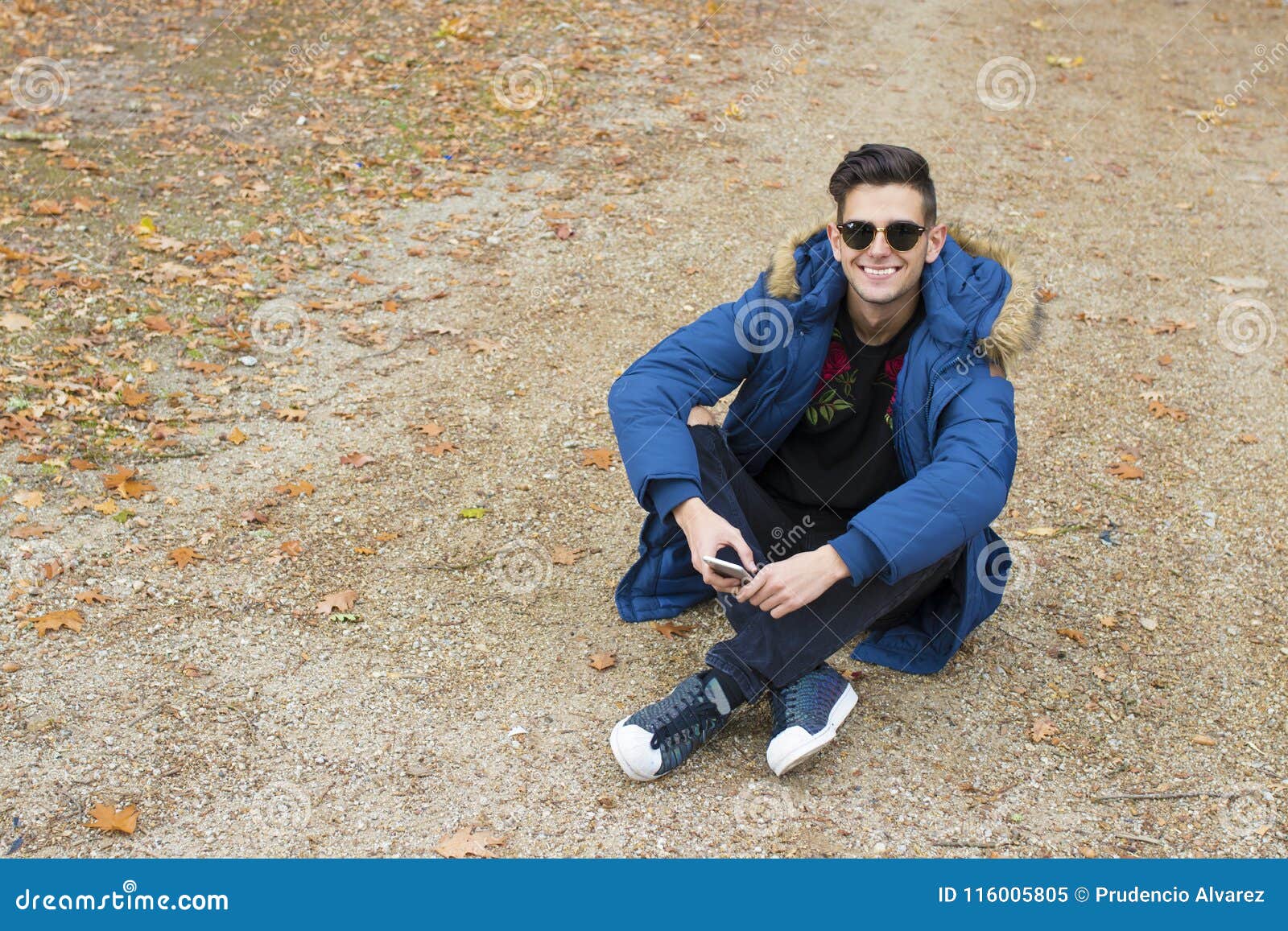 Young with Smartphone Outdoors Stock Image - Image of space ...