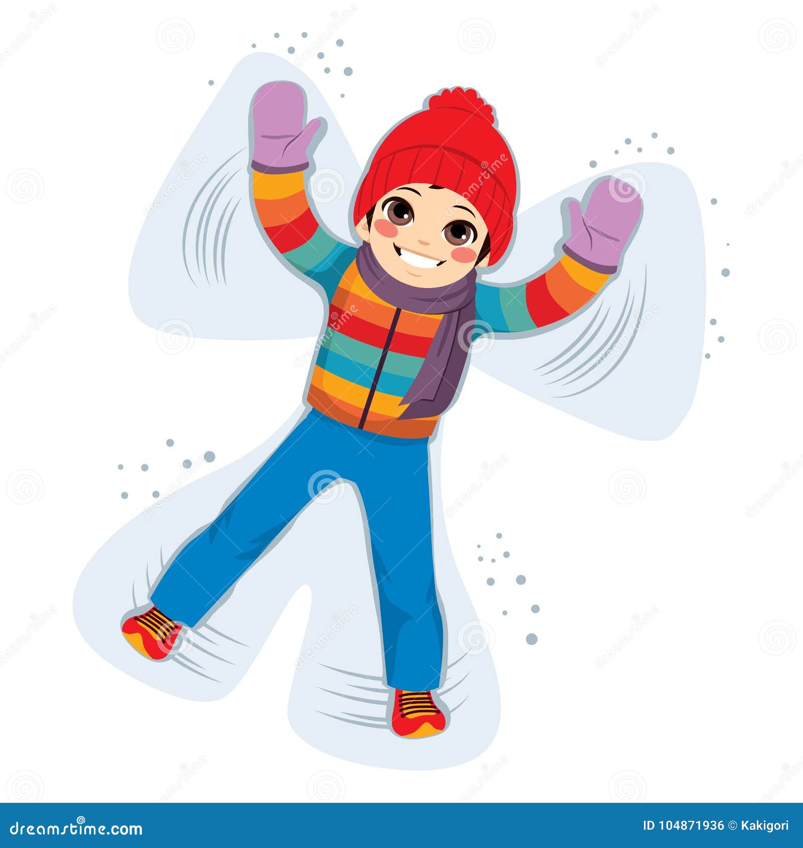 Download Making Snow Angel stock vector. Illustration of human ...