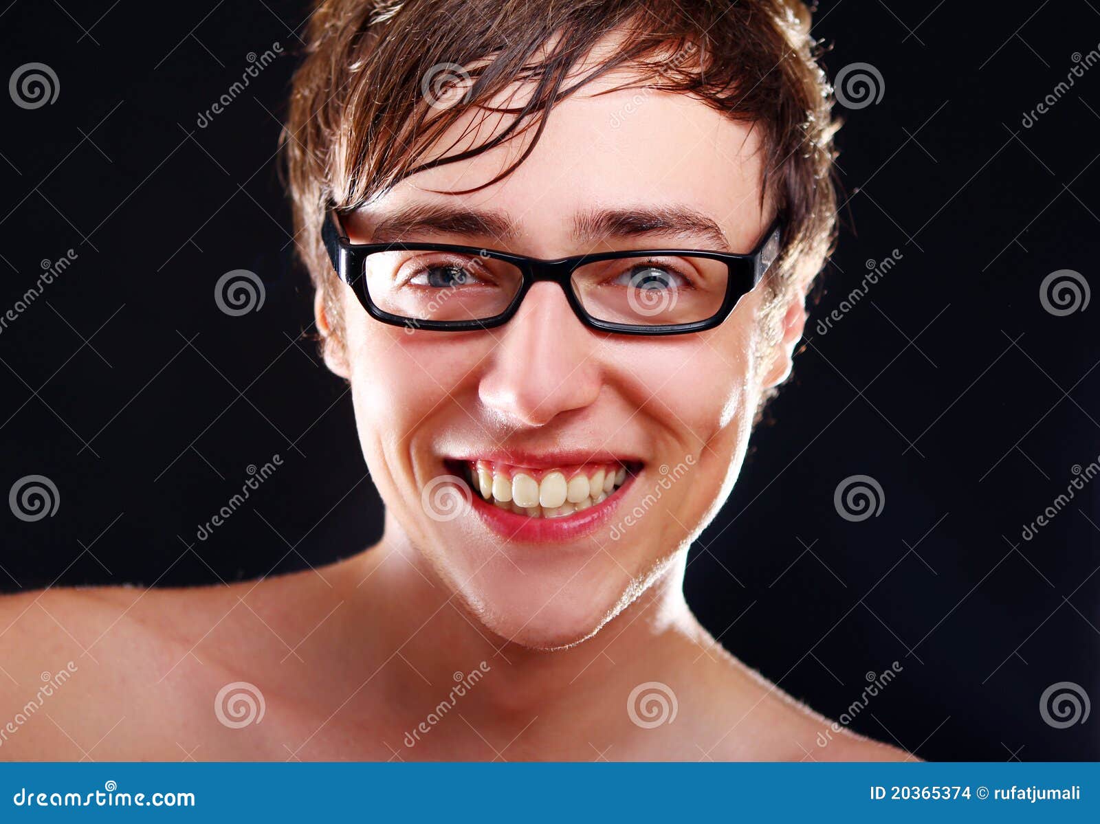 Young Smiling Guy In Glasses Stock Photo Image of face, cool 20365374