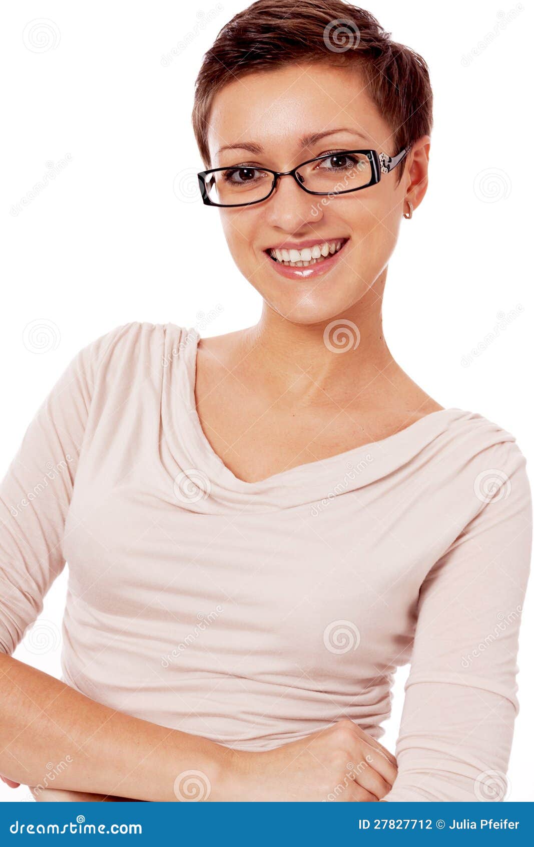 288 Young Smiling Woman Glasses Short Haircut Stock Photos - Free &  Royalty-Free Stock Photos from Dreamstime