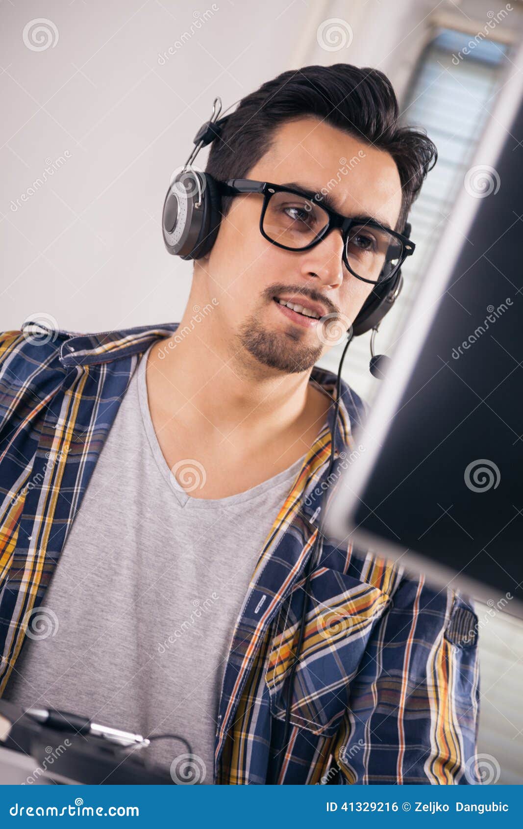 Young software engineer stock photo. Image of pencil