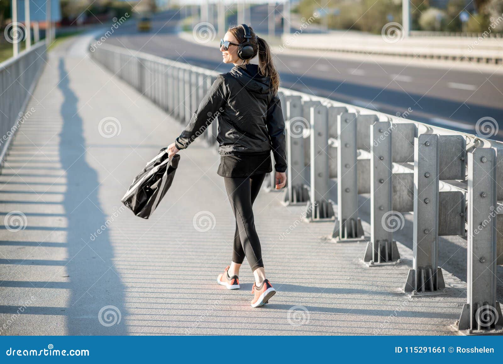 Sports Woman Walking after the Training Outdoors Stock Image - Image of ...