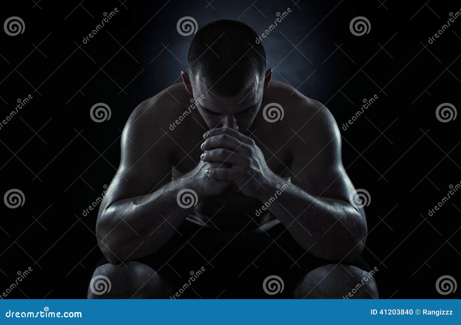 young sportsman focusing