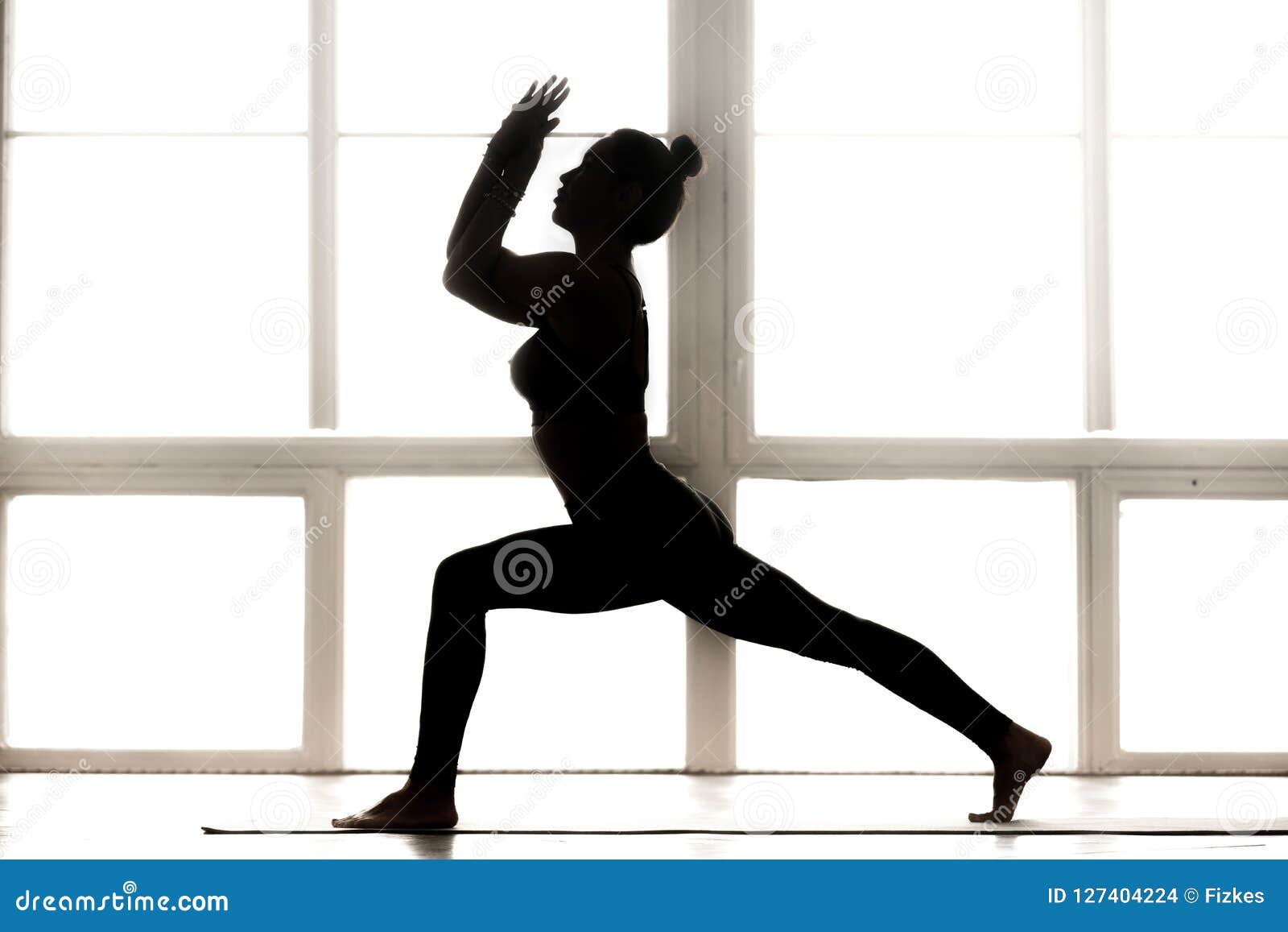 Young Sporty Attractive Woman Practicing Yoga, Doing 