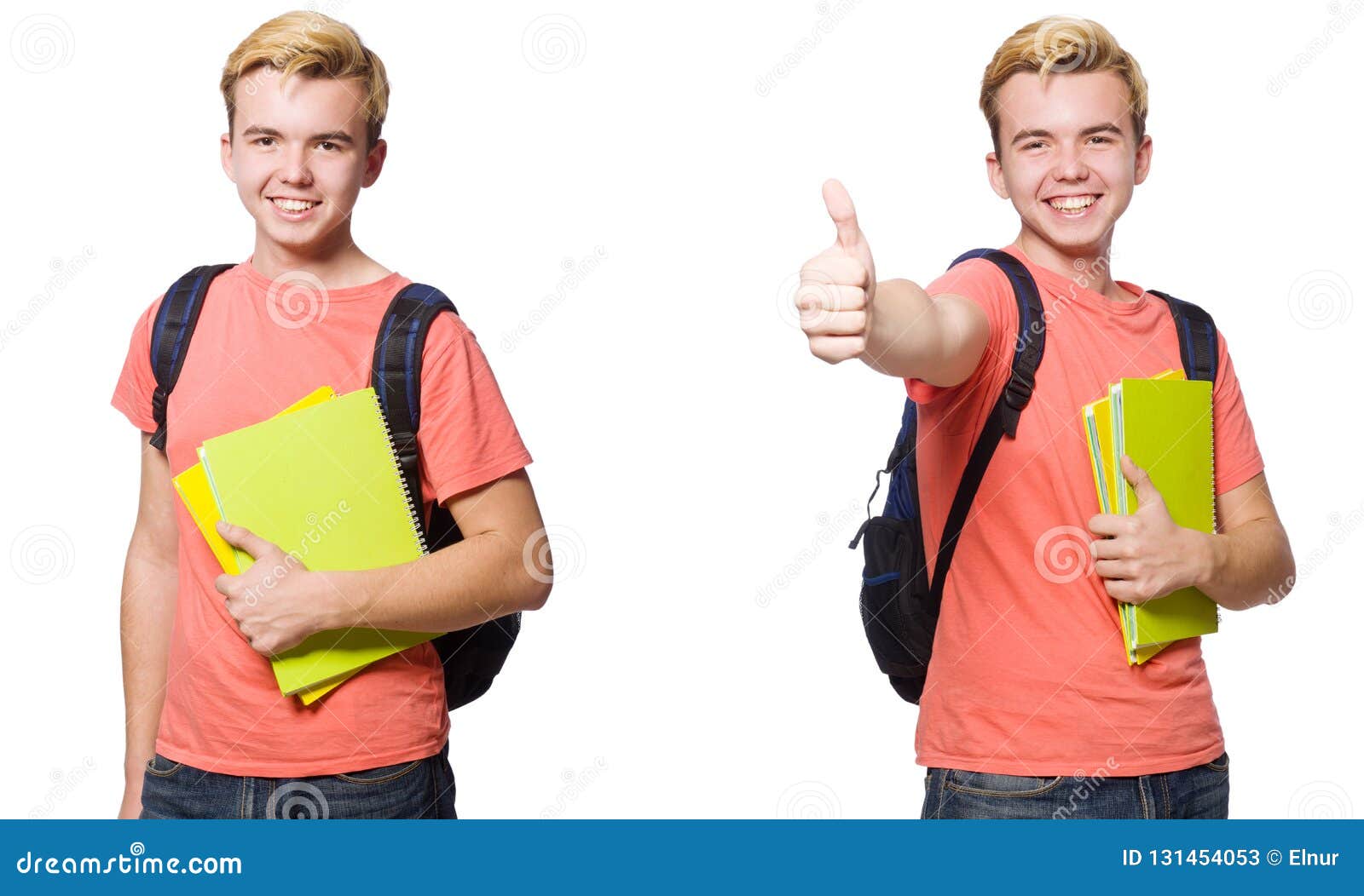 The Young Student Isolated on White Background Stock Image Image of