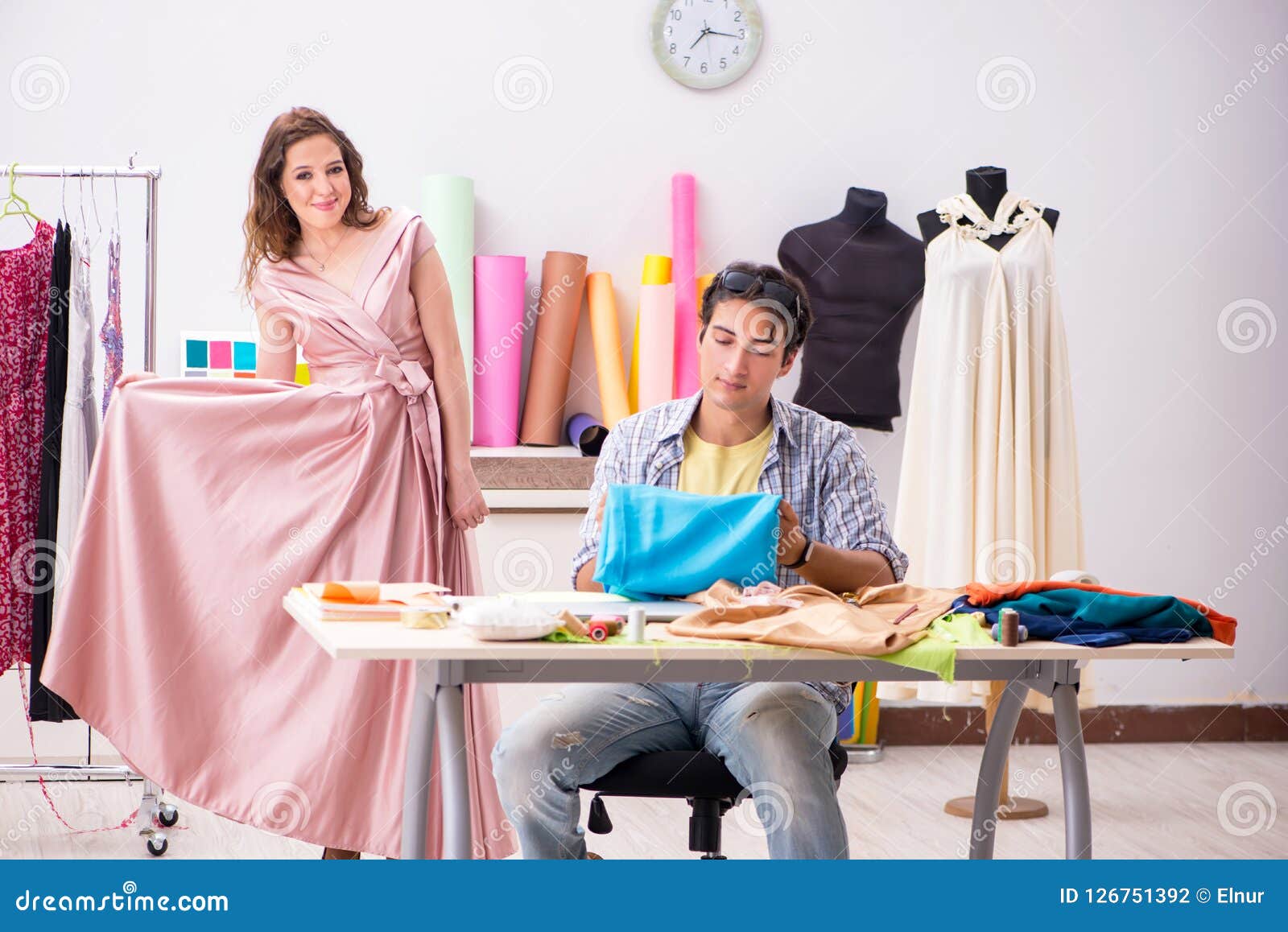 The Young Tailor Working in His Workshop Stock Photo - Image of ...