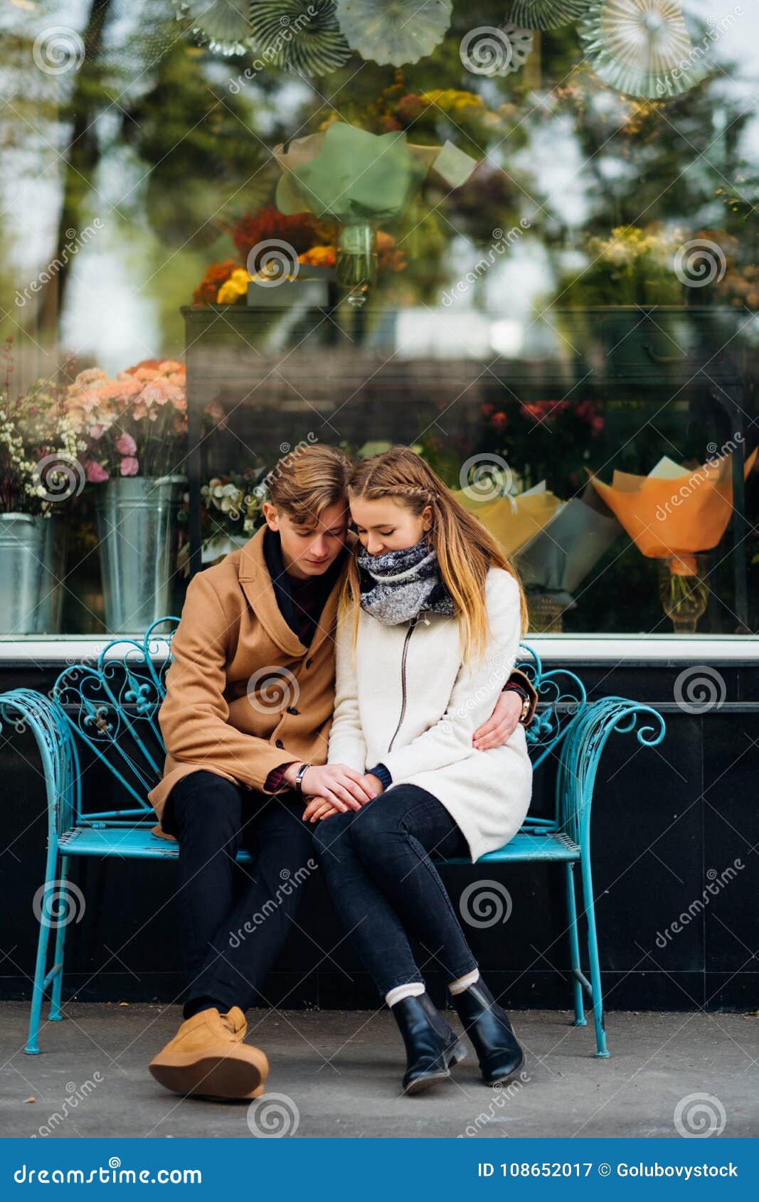 Young Teen Couple Date Hug Sweet Pure Love Romance