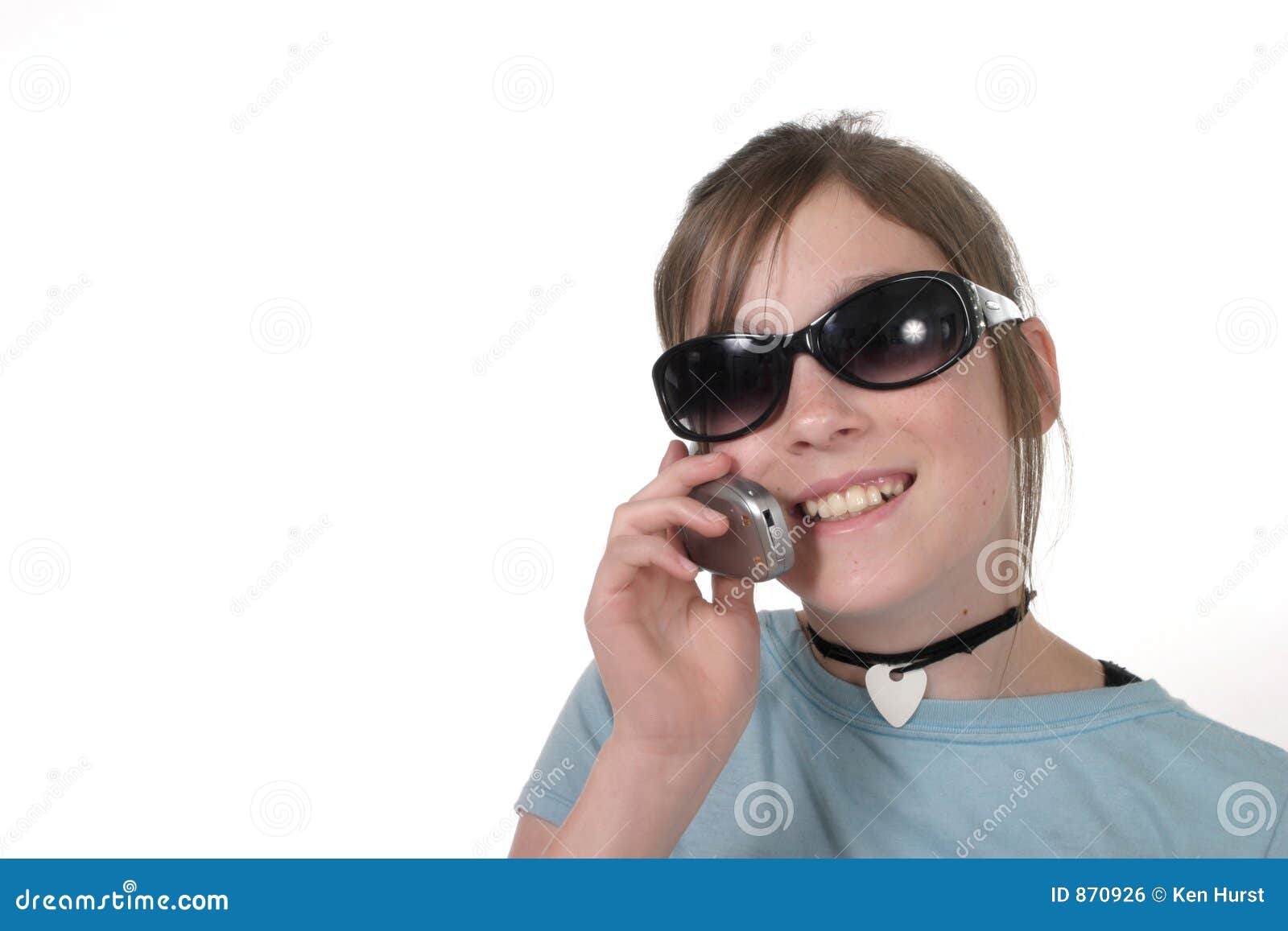 young teen girl with cellphone 7a