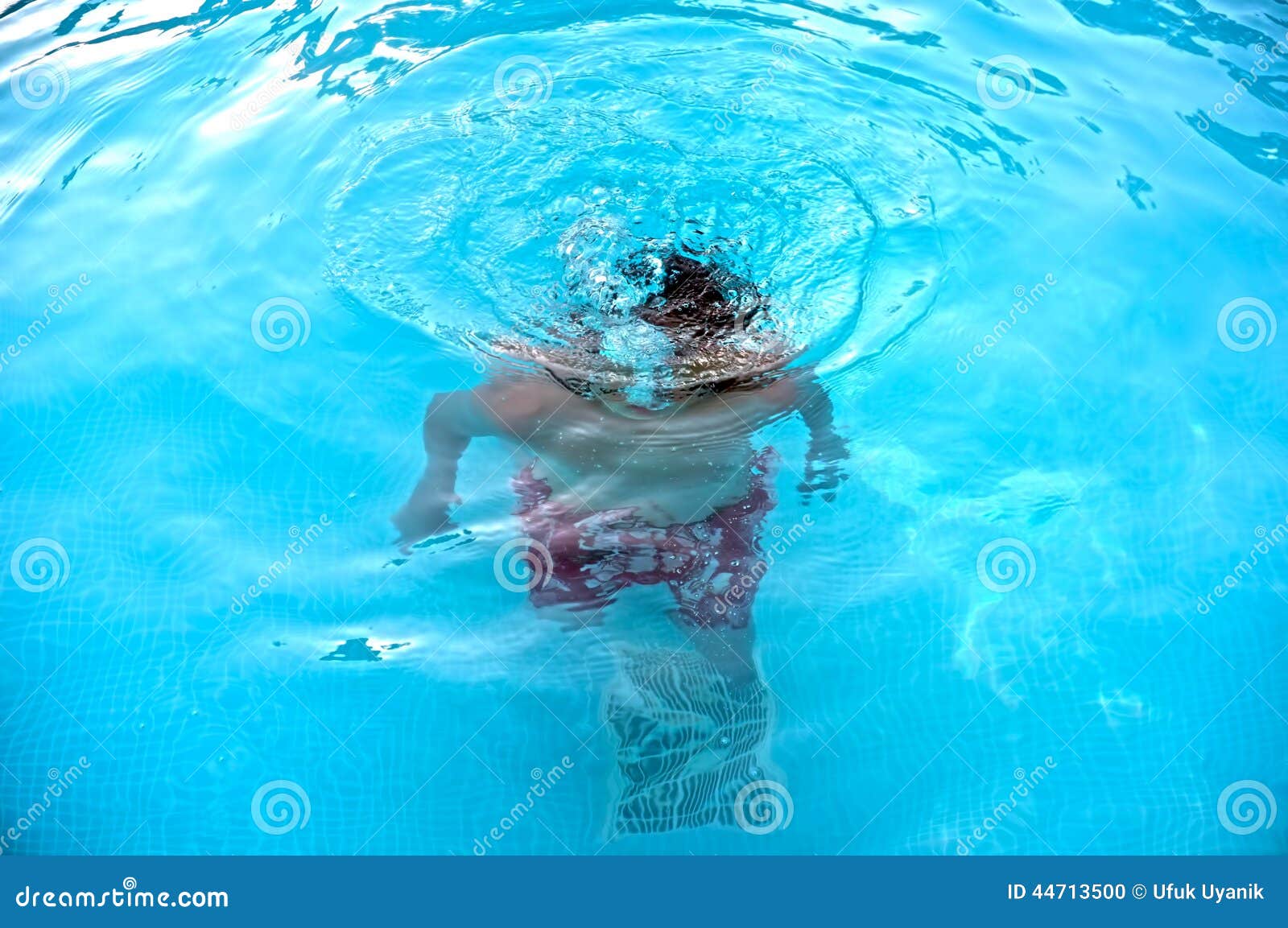 Young Teenage Boy Underwater In Swimming Pool Stock Photo Image Of