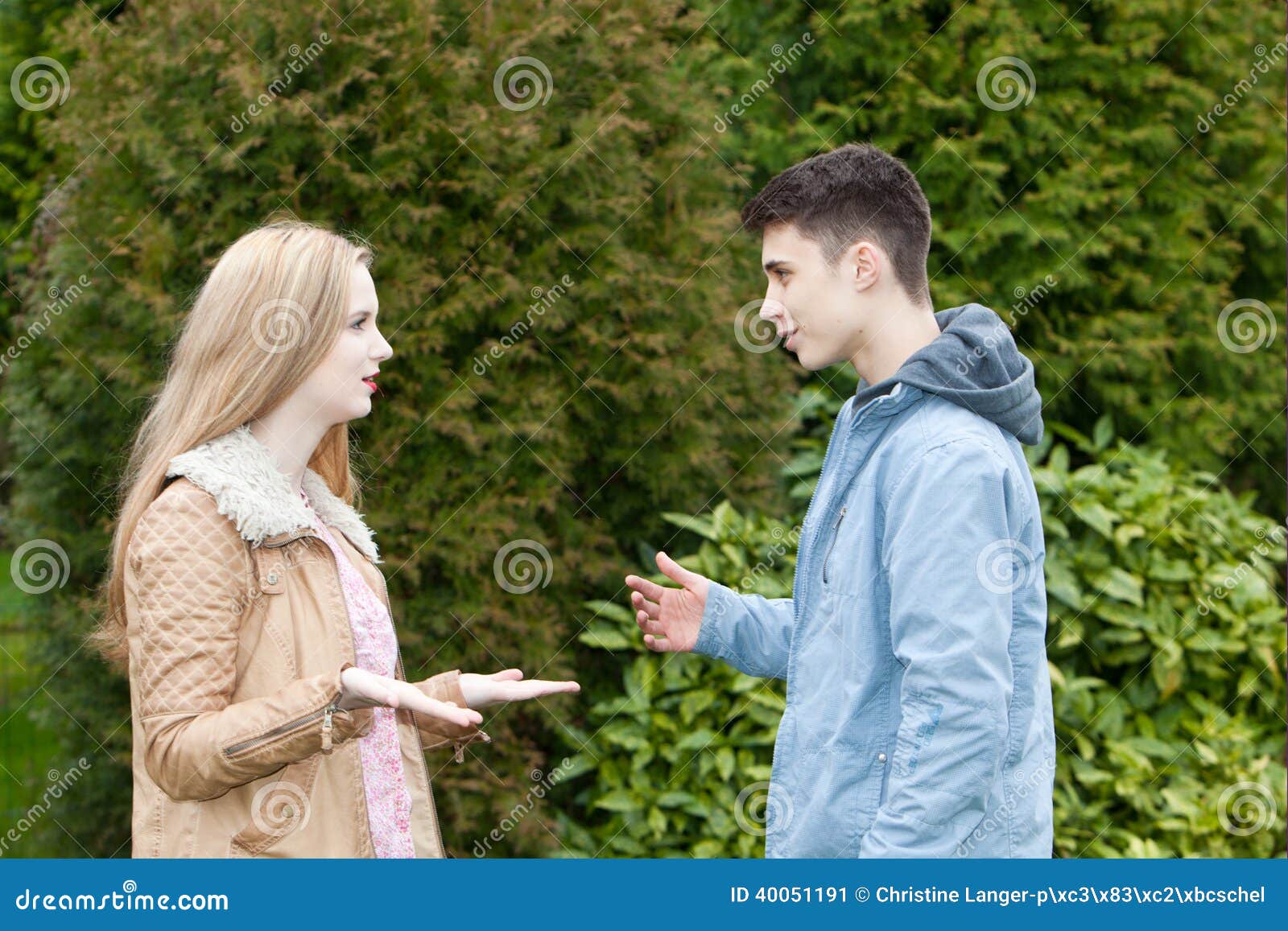 Young Teenage Couple Having A Heated Discussio