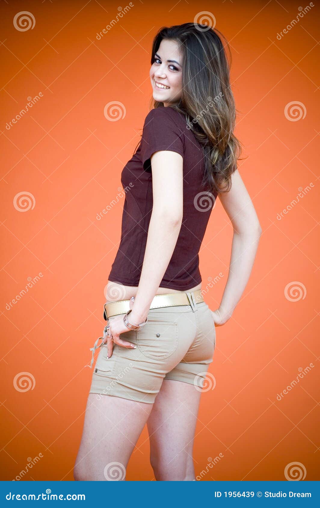 Beautiful Girl In Short Shorts Stock Photo, Picture and Royalty Free Image.  Image 90872479.