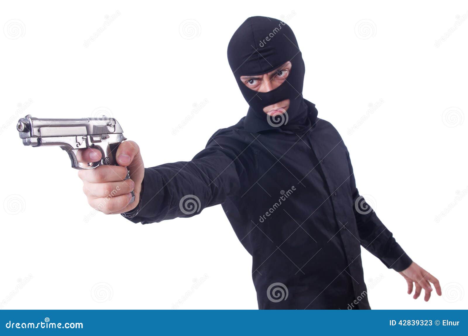 Young Thug With Gun Stock Photo Image 42839323